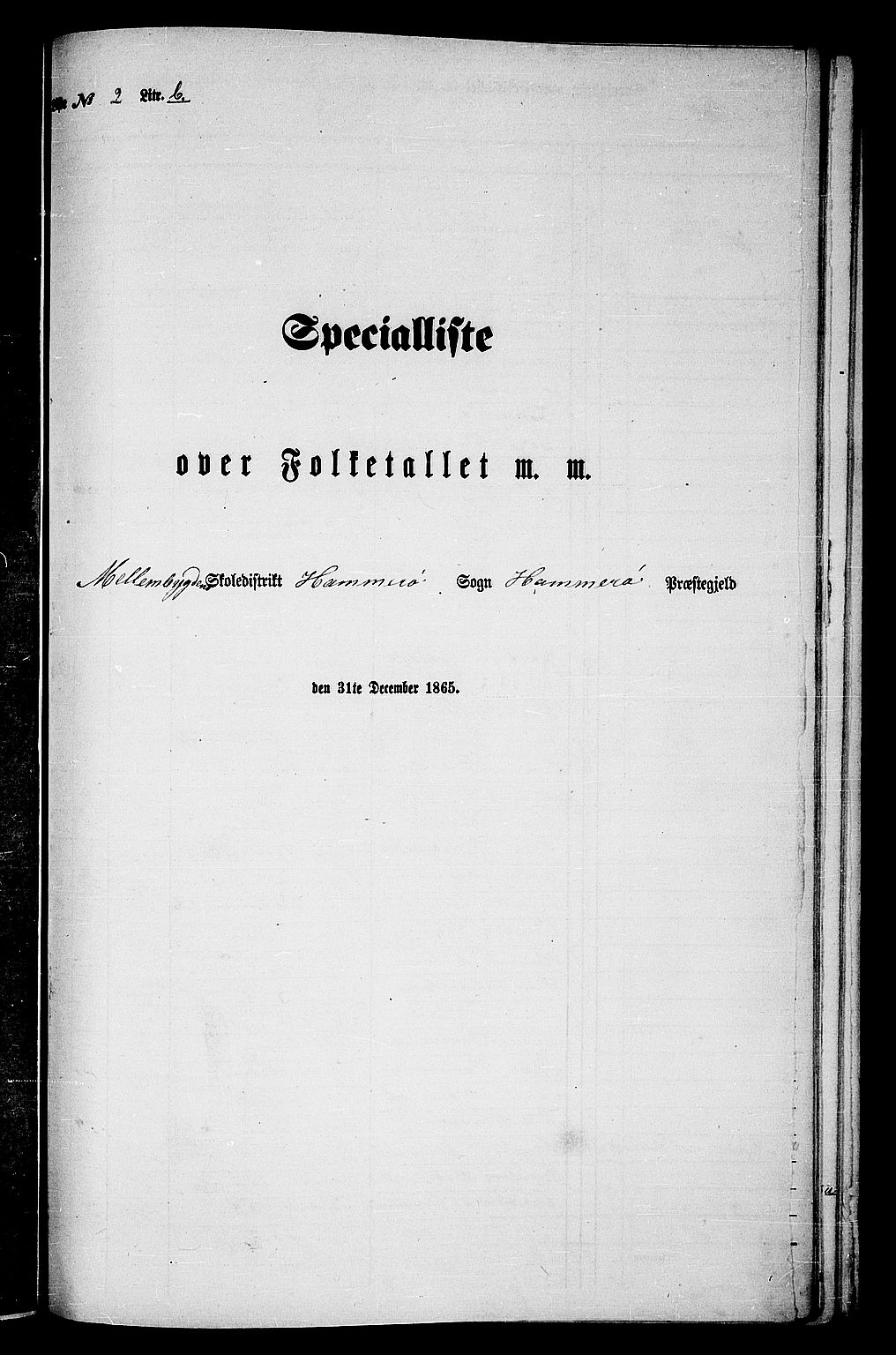 RA, Folketelling 1865 for 1849P Hamarøy prestegjeld, 1865, s. 41