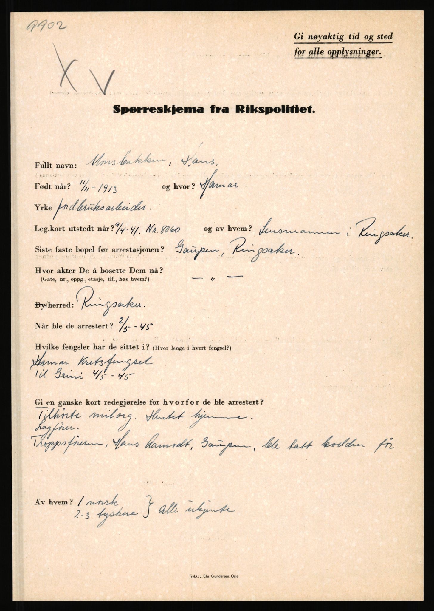 Rikspolitisjefen, AV/RA-S-1560/L/L0012: Mogensen, Øivind - Noraas, Lars, 1940-1945, s. 55