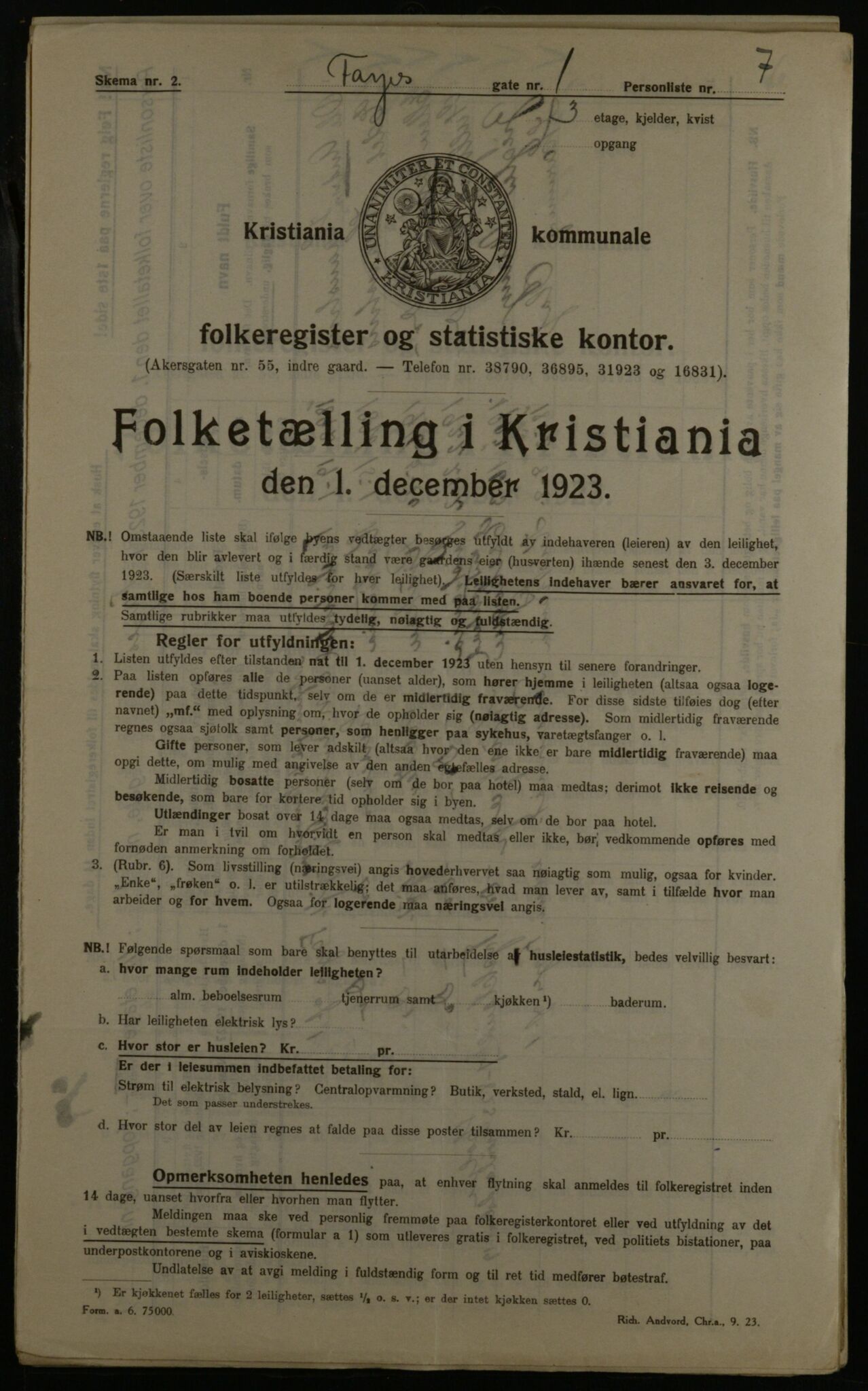 OBA, Kommunal folketelling 1.12.1923 for Kristiania, 1923, s. 26858