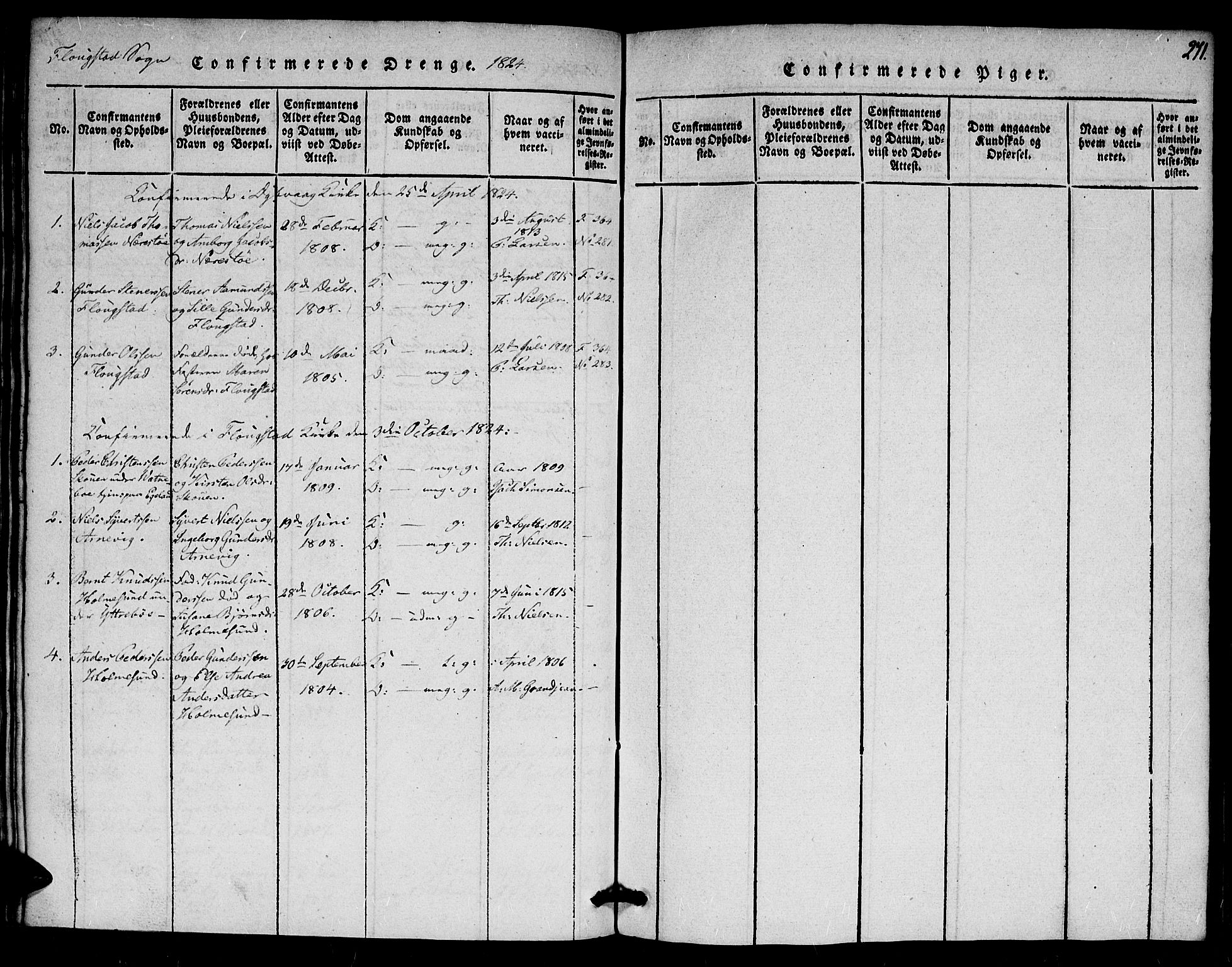 Dypvåg sokneprestkontor, SAK/1111-0007/F/Fa/Faa/L0003: Ministerialbok nr. A 3 /2, 1817-1824, s. 271