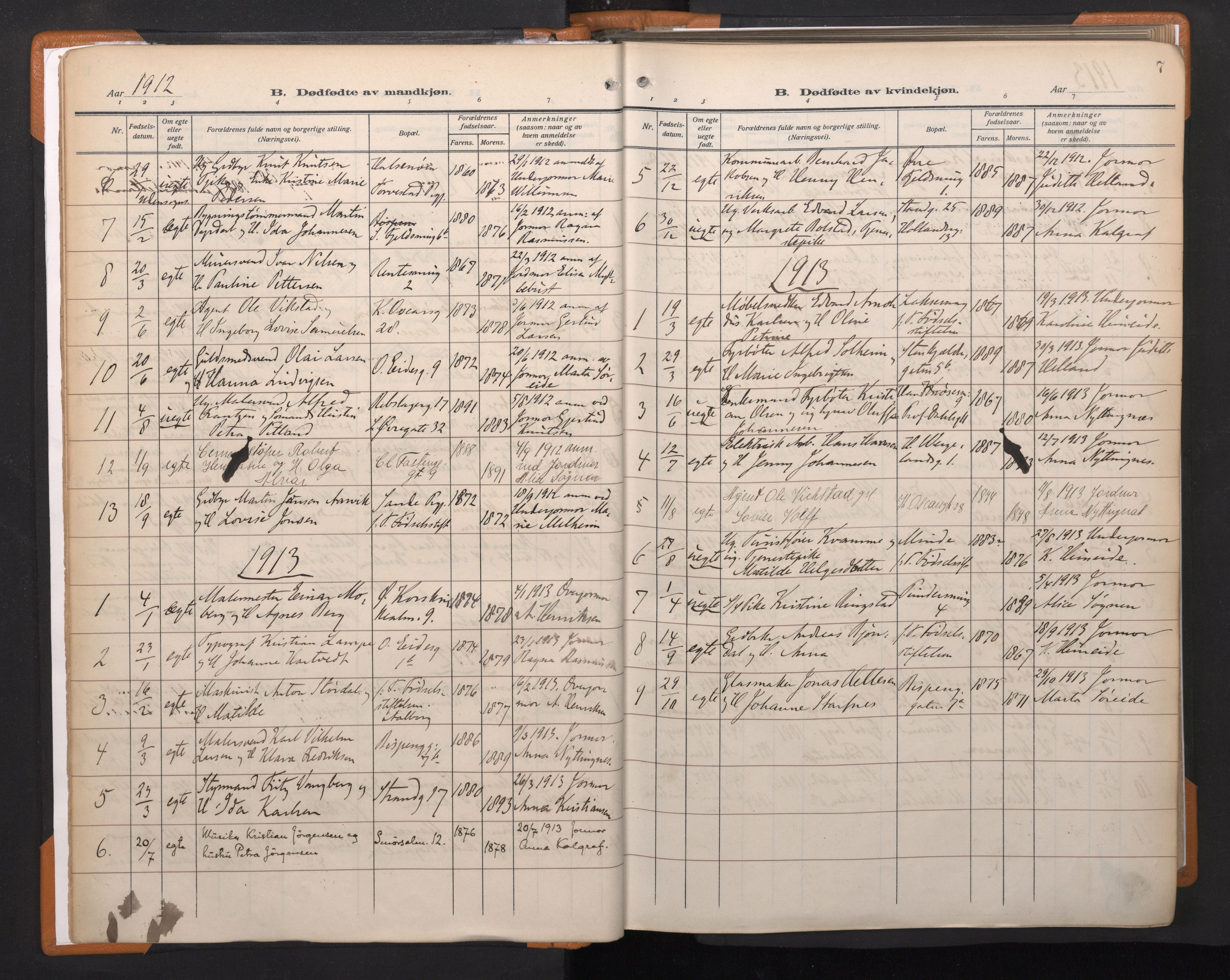 Korskirken sokneprestembete, AV/SAB-A-76101/H/Haa/L0048: Ministerialbok nr. E 6, 1910-1960, s. 6b-7a
