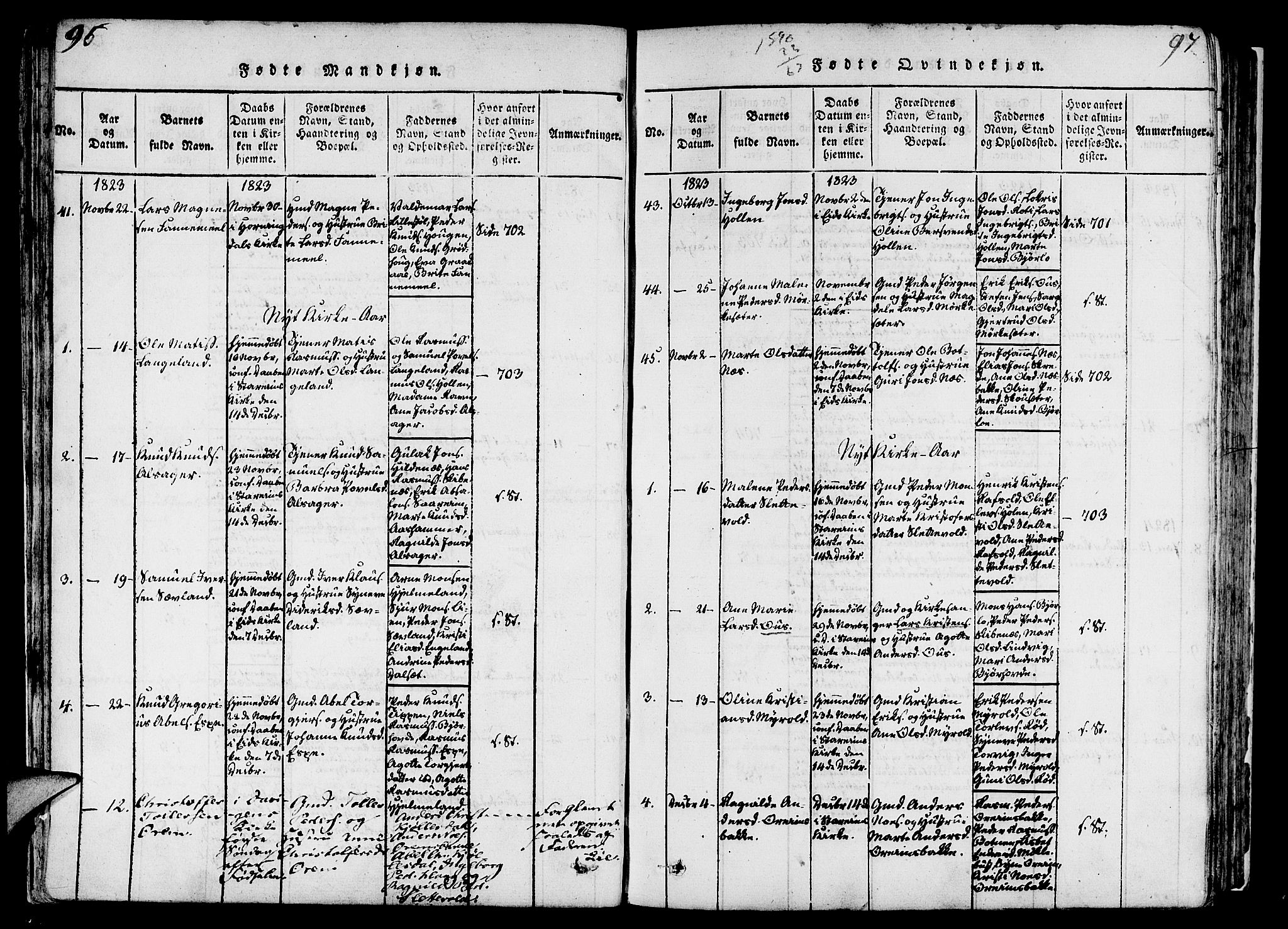 Eid sokneprestembete, SAB/A-82301/H/Haa/Haaa/L0005: Ministerialbok nr. A 5, 1816-1830, s. 96-97