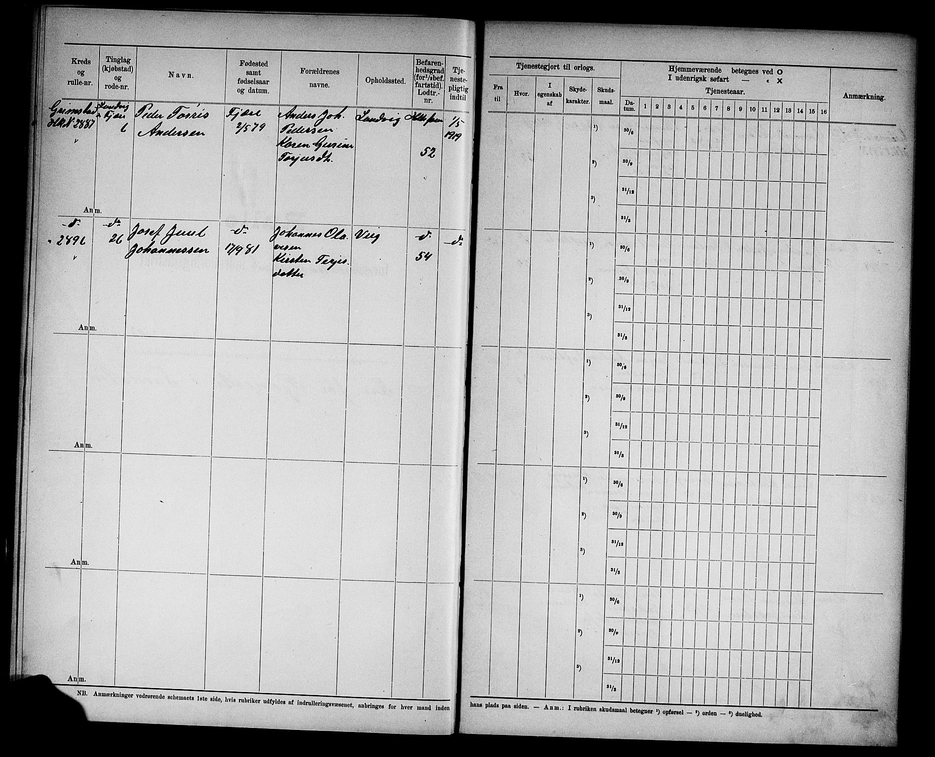 Kristiansand mønstringskrets, AV/SAK-2031-0015/F/Fd/L0005: Rulle sjøvernepliktige, C-5, 1903, s. 46