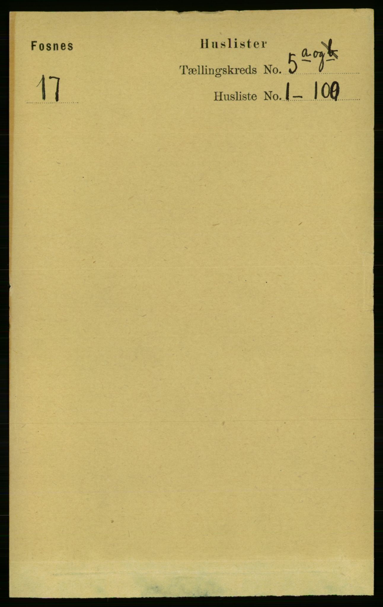 RA, Folketelling 1891 for 1748 Fosnes herred, 1891, s. 1892