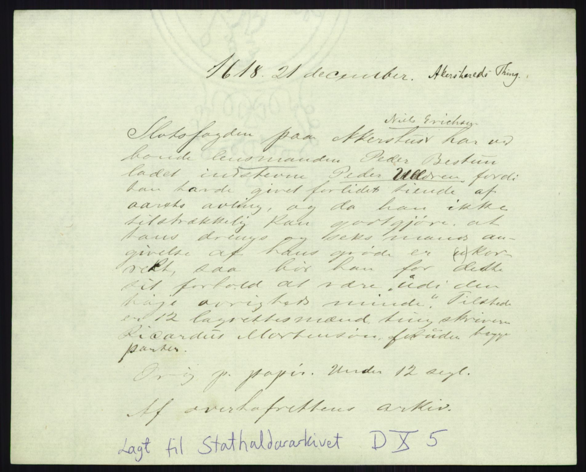 Riksarkivets diplomsamling, AV/RA-EA-5965/F35/F35b/L0006: Riksarkivets diplomer, seddelregister, 1613-1624, s. 351