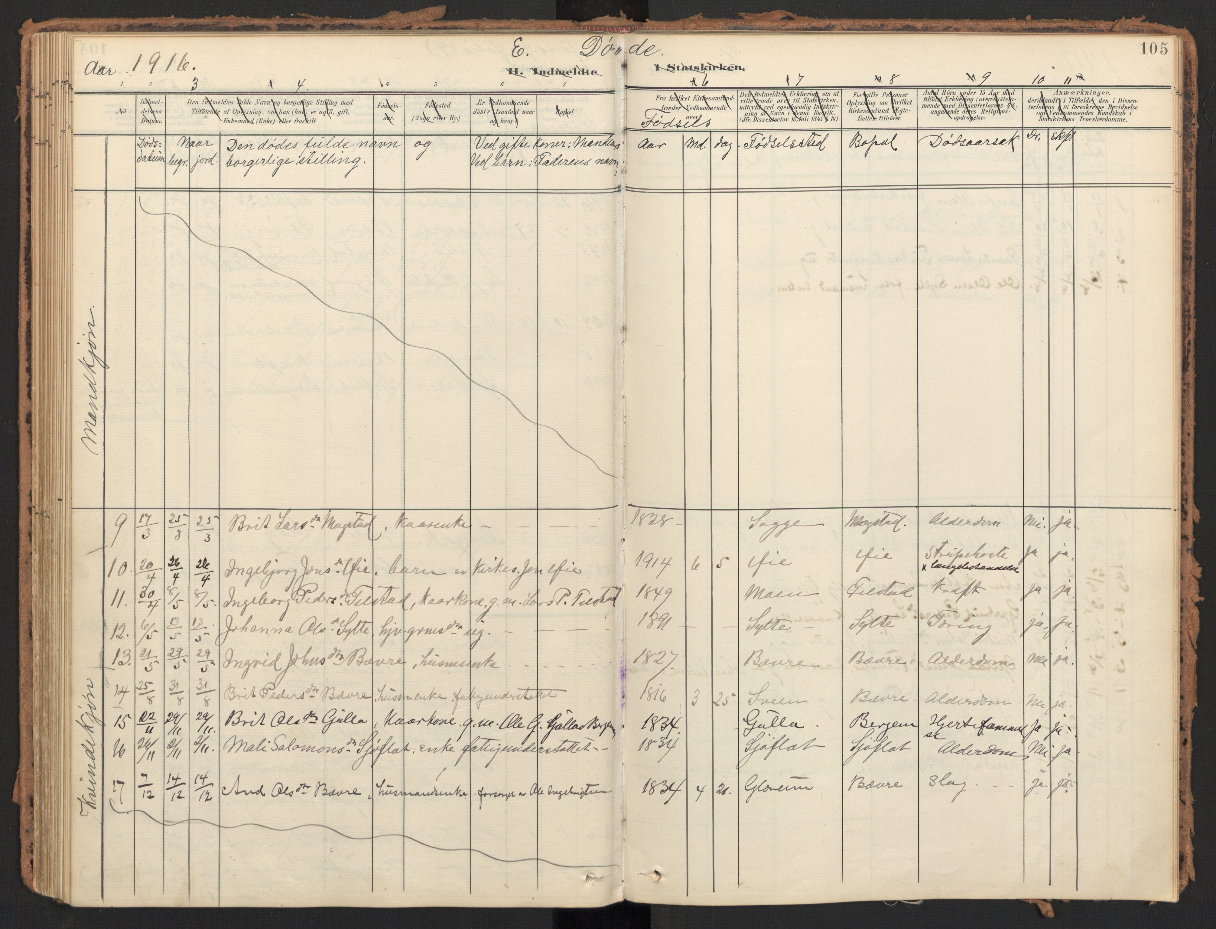 Ministerialprotokoller, klokkerbøker og fødselsregistre - Møre og Romsdal, SAT/A-1454/595/L1048: Ministerialbok nr. 595A10, 1900-1917, s. 105