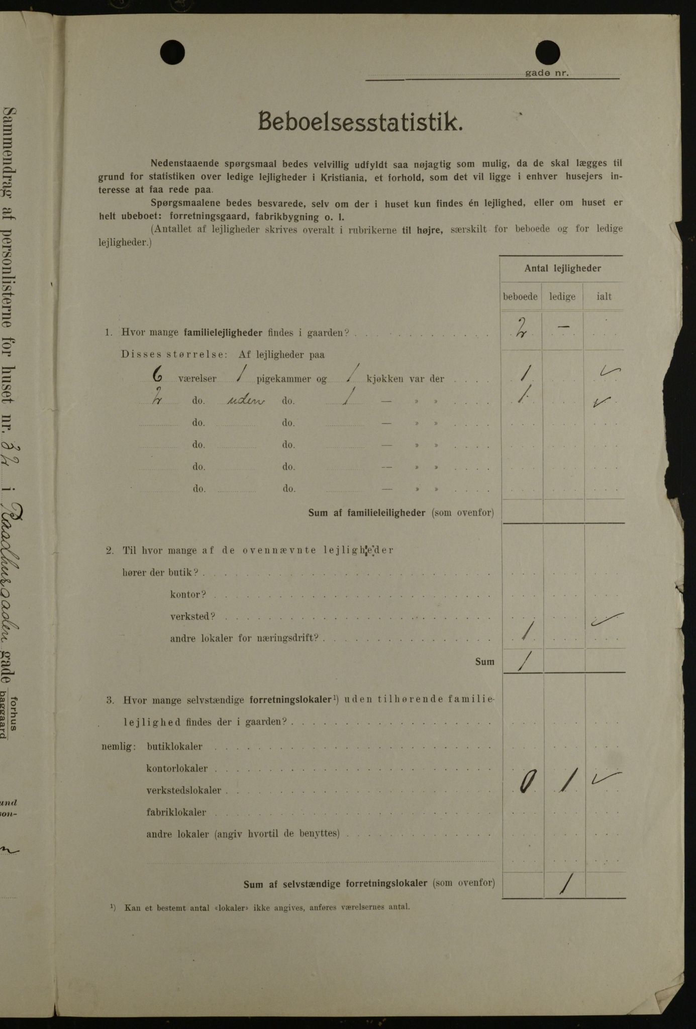 OBA, Kommunal folketelling 1.2.1908 for Kristiania kjøpstad, 1908, s. 77875