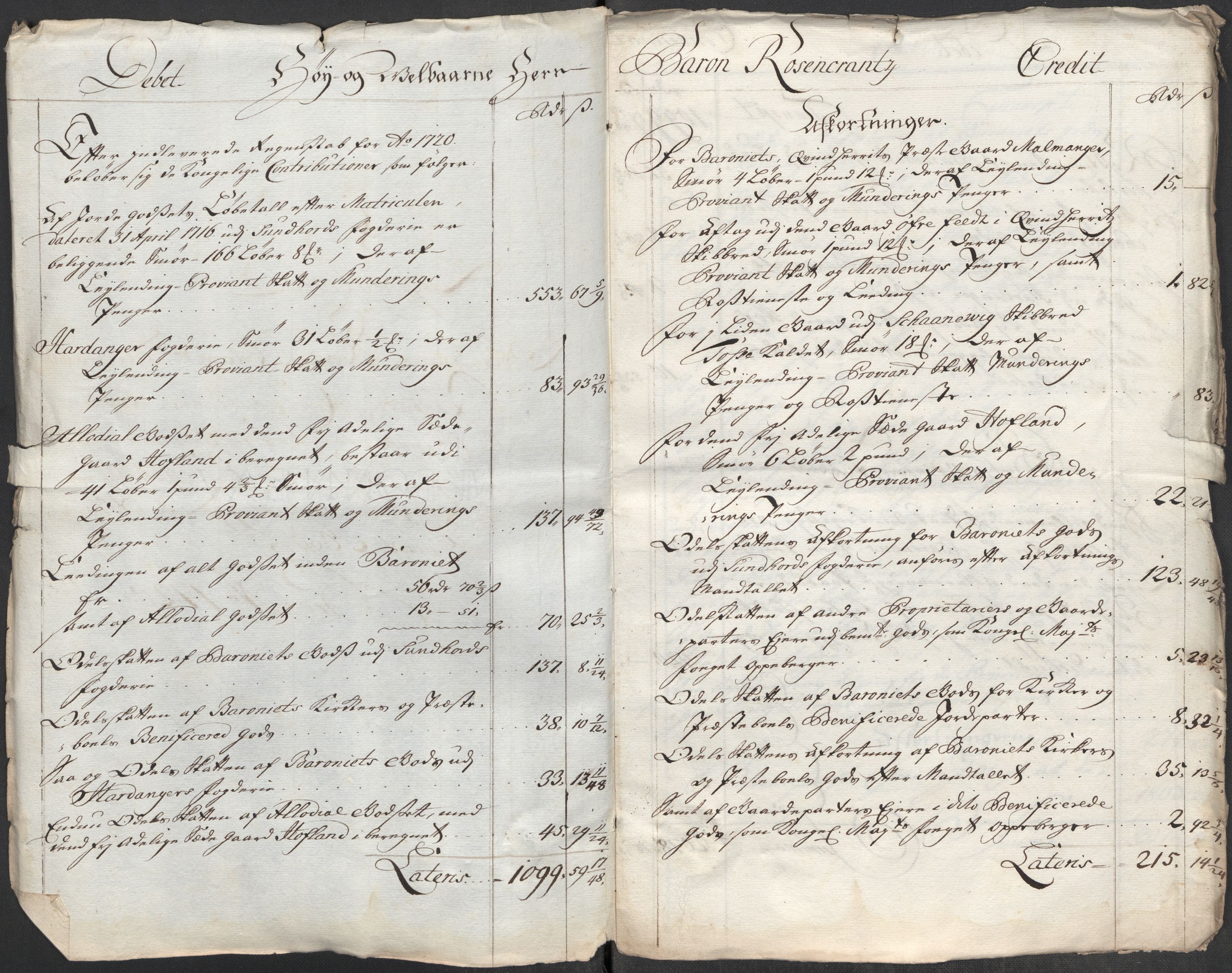 Rentekammeret inntil 1814, Reviderte regnskaper, Fogderegnskap, RA/EA-4092/R49/L3140: Fogderegnskap Rosendal Baroni, 1718-1720, s. 233