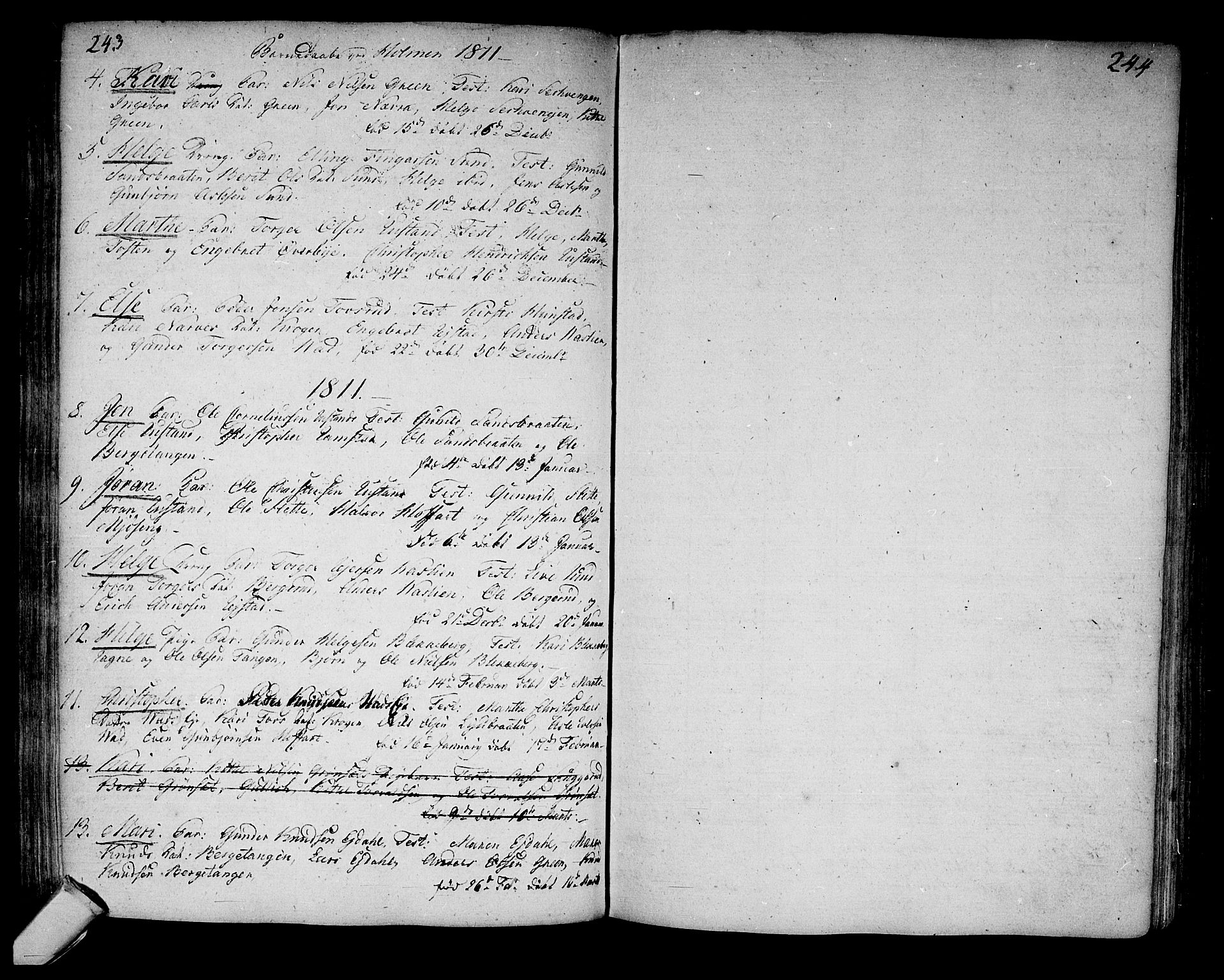 Sigdal kirkebøker, SAKO/A-245/F/Fa/L0003: Ministerialbok nr. I 3, 1793-1811, s. 243-244