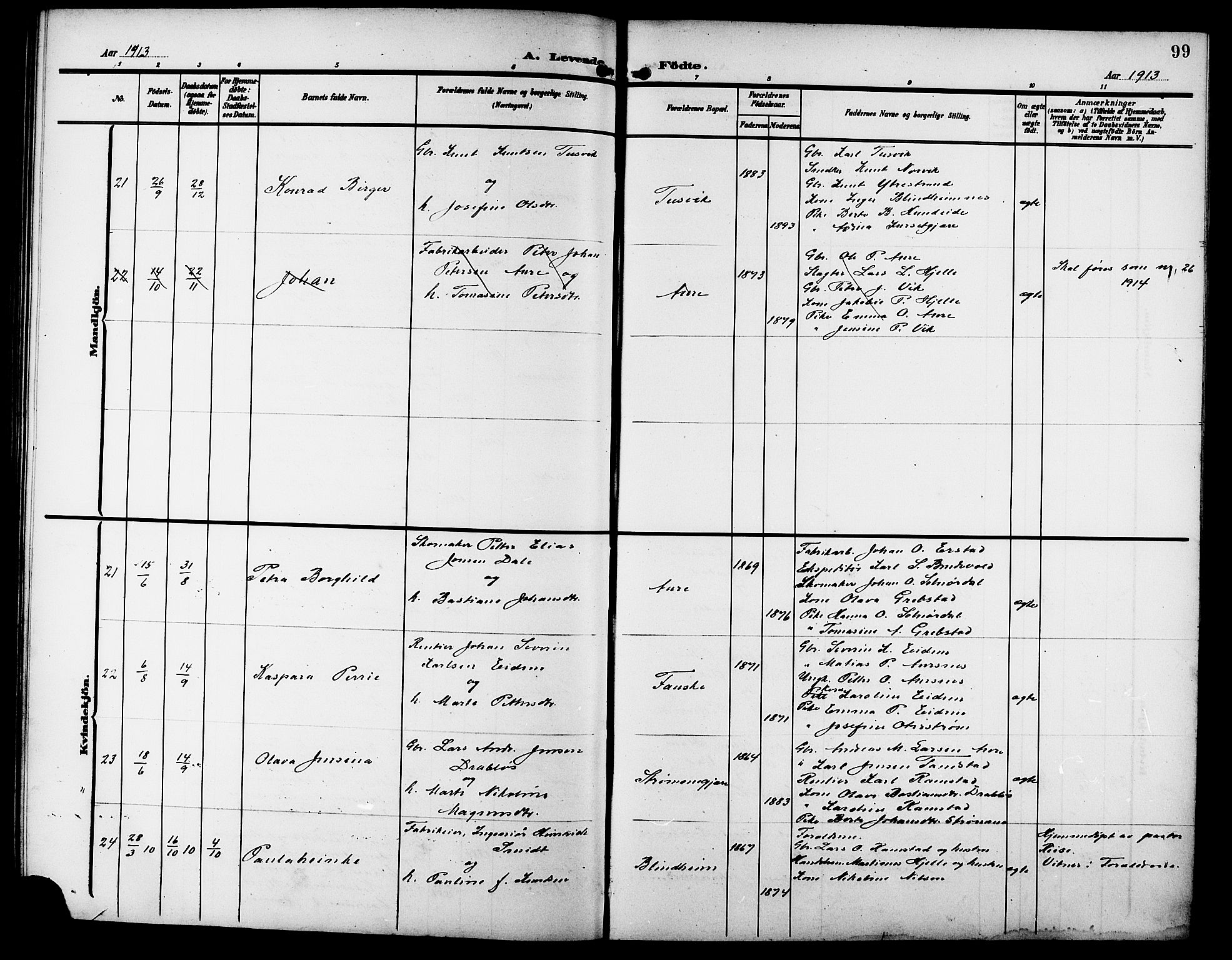 Ministerialprotokoller, klokkerbøker og fødselsregistre - Møre og Romsdal, AV/SAT-A-1454/523/L0341: Klokkerbok nr. 523C04, 1903-1916, s. 99