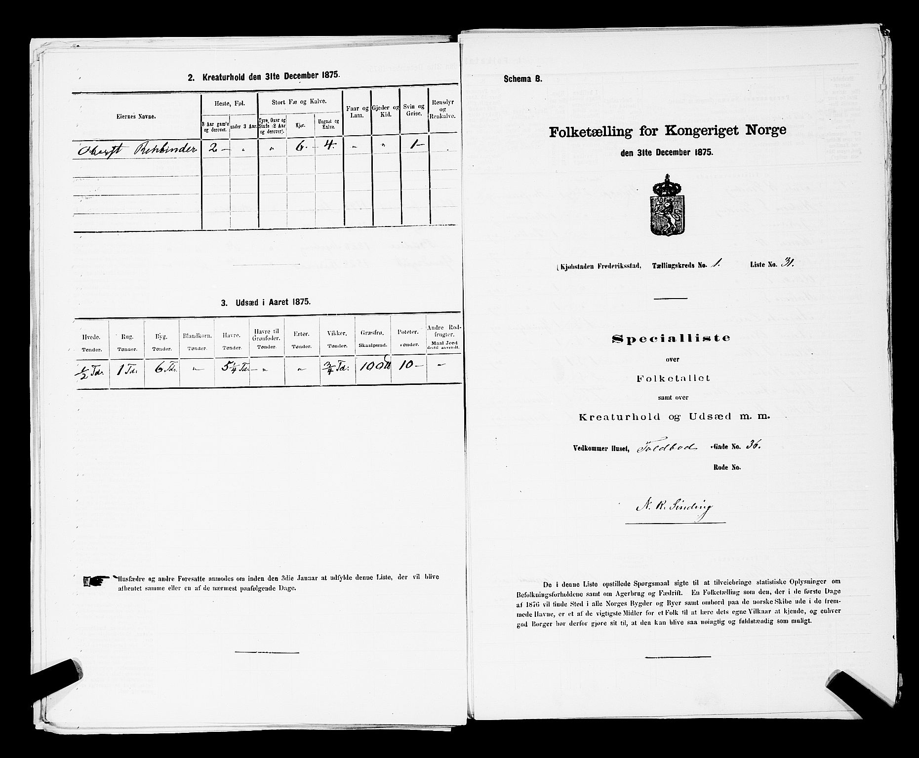 RA, Folketelling 1875 for 0103B Fredrikstad prestegjeld, Fredrikstad kjøpstad, 1875, s. 99