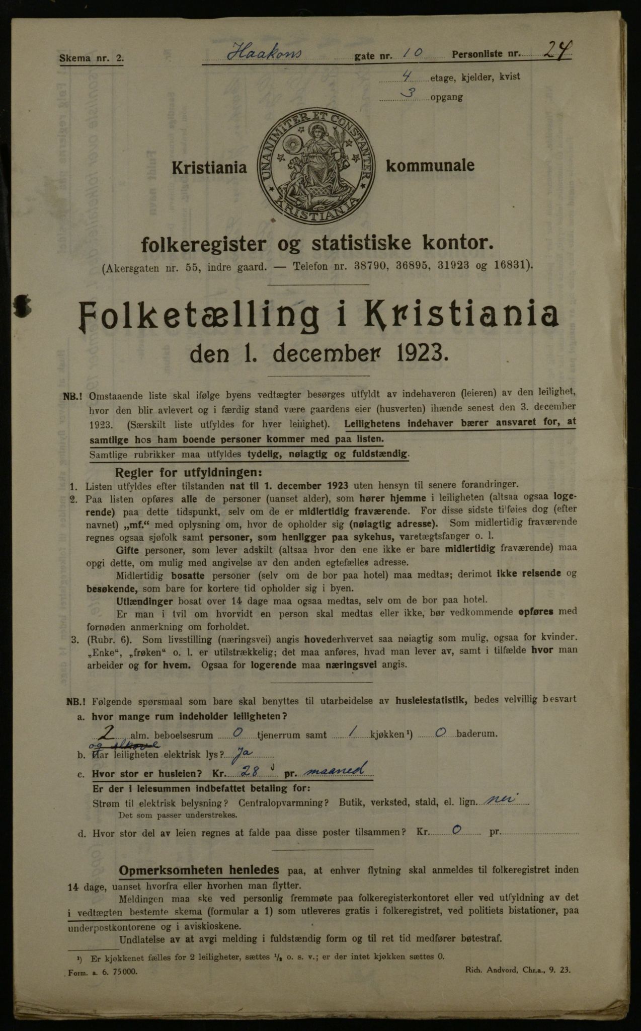 OBA, Kommunal folketelling 1.12.1923 for Kristiania, 1923, s. 47604