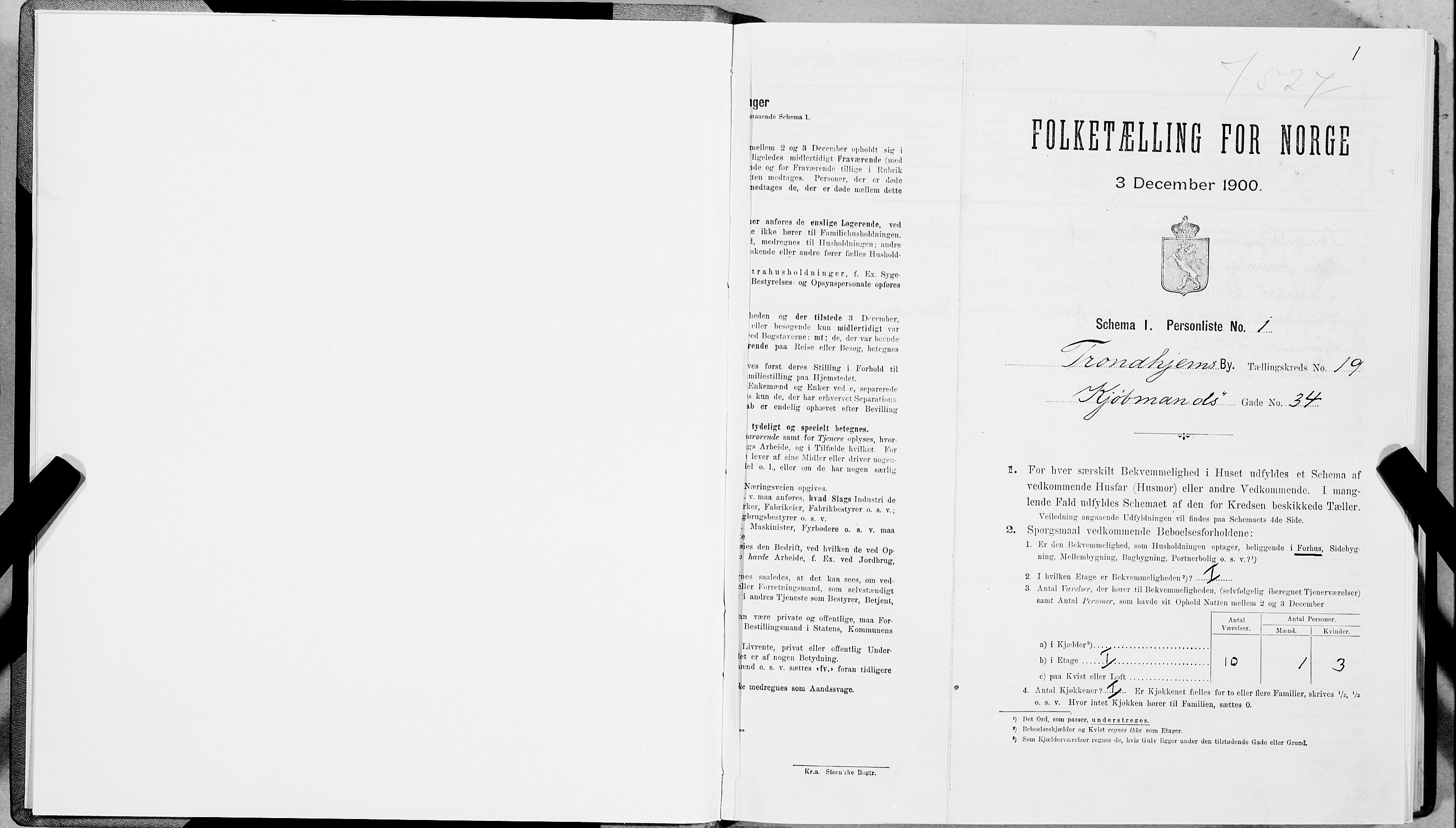 SAT, Folketelling 1900 for 1601 Trondheim kjøpstad, 1900, s. 3070