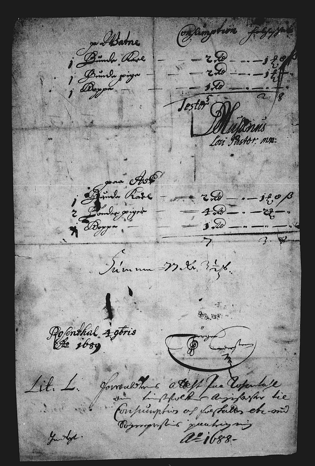 Rentekammeret inntil 1814, Reviderte regnskaper, Stiftamtstueregnskaper, Bergen stiftamt, AV/RA-EA-6043/R/Rc/L0088: Bergen stiftamt, 1688