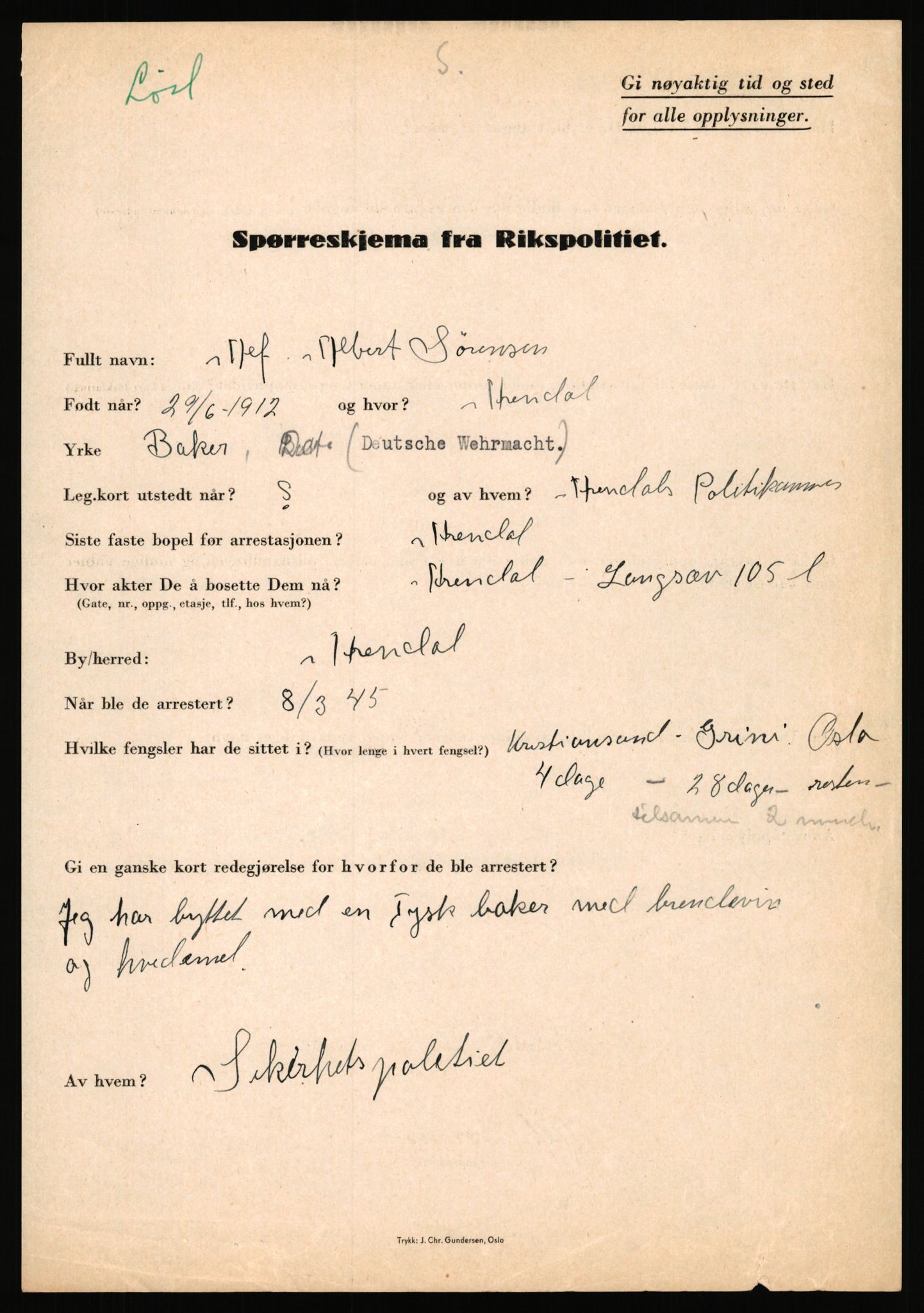 Rikspolitisjefen, AV/RA-S-1560/L/L0016: Sti, Lauritz - Tettum, Karl August, 1940-1945, s. 769