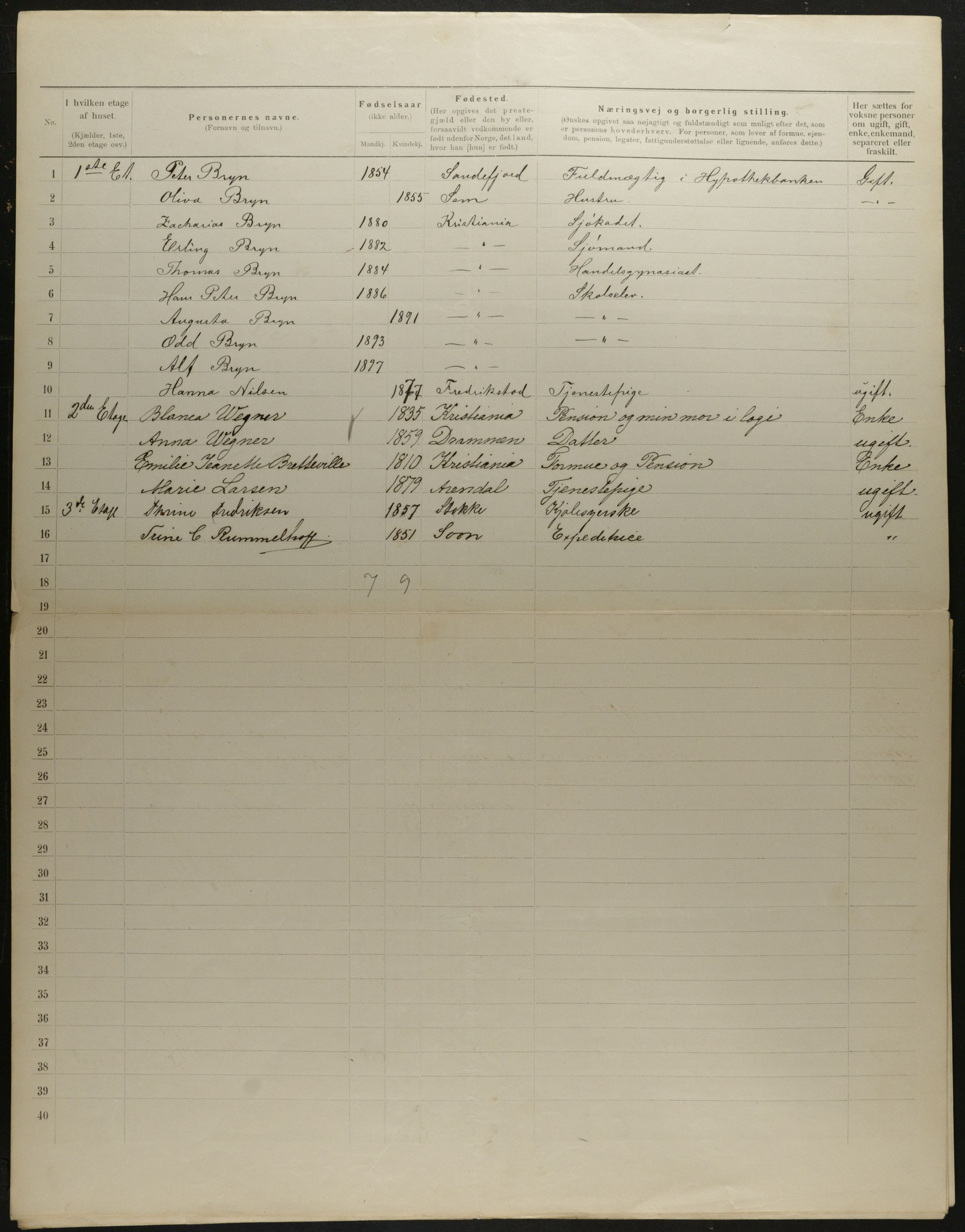 OBA, Kommunal folketelling 31.12.1901 for Kristiania kjøpstad, 1901, s. 7944