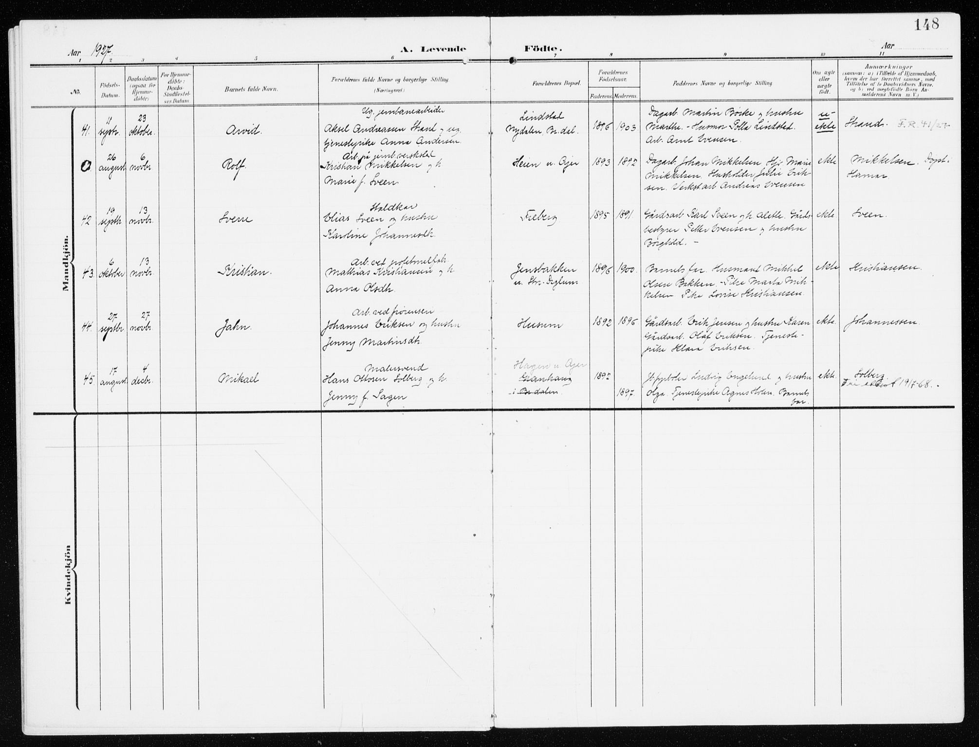 Furnes prestekontor, AV/SAH-PREST-012/K/Ka/L0001: Ministerialbok nr. 1, 1907-1935, s. 148