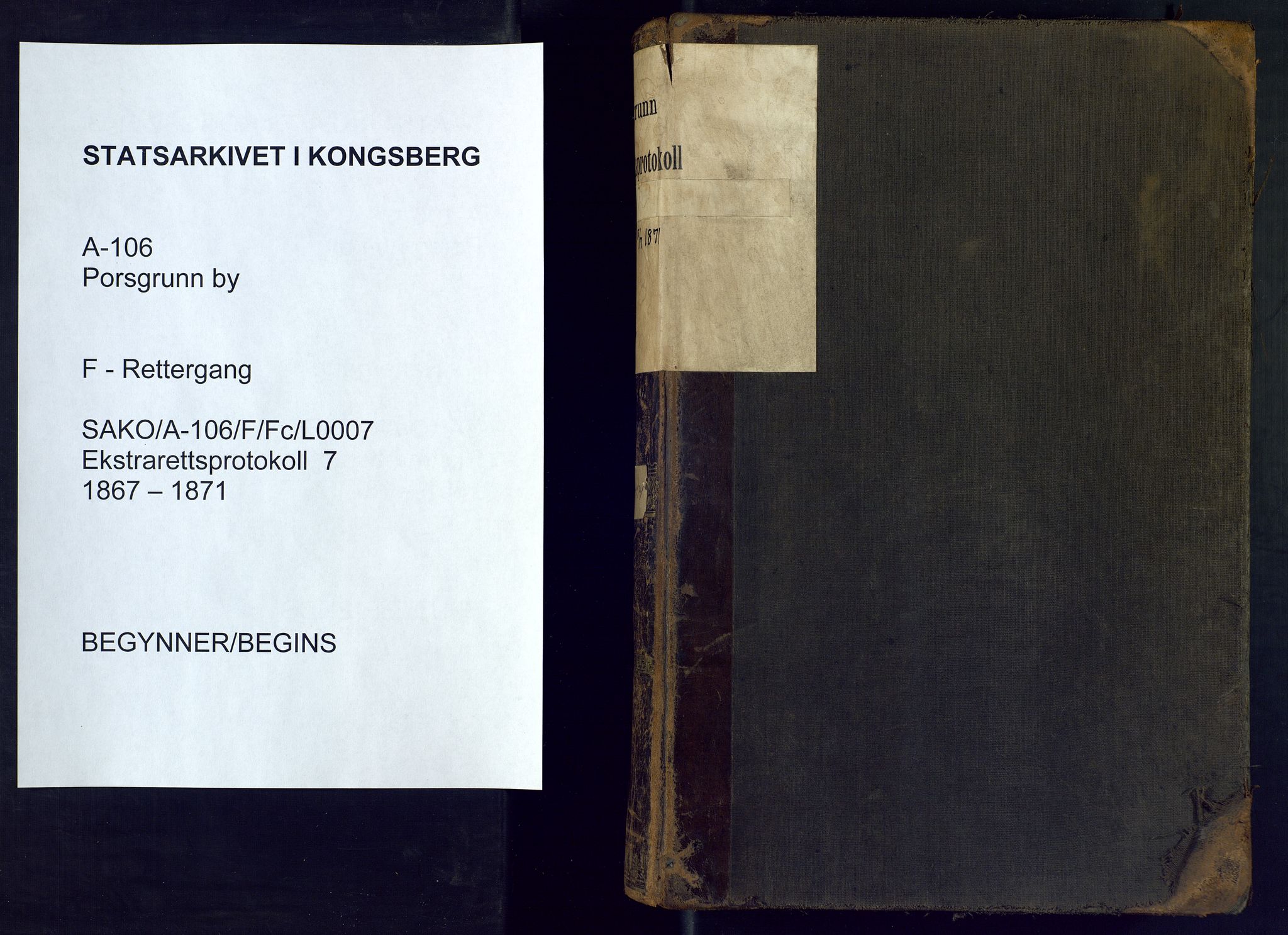 Porsgrunn byfogd, AV/SAKO-A-106/F/Fc/L0007: Ekstrarettsprotokoll - G, 1867-1871