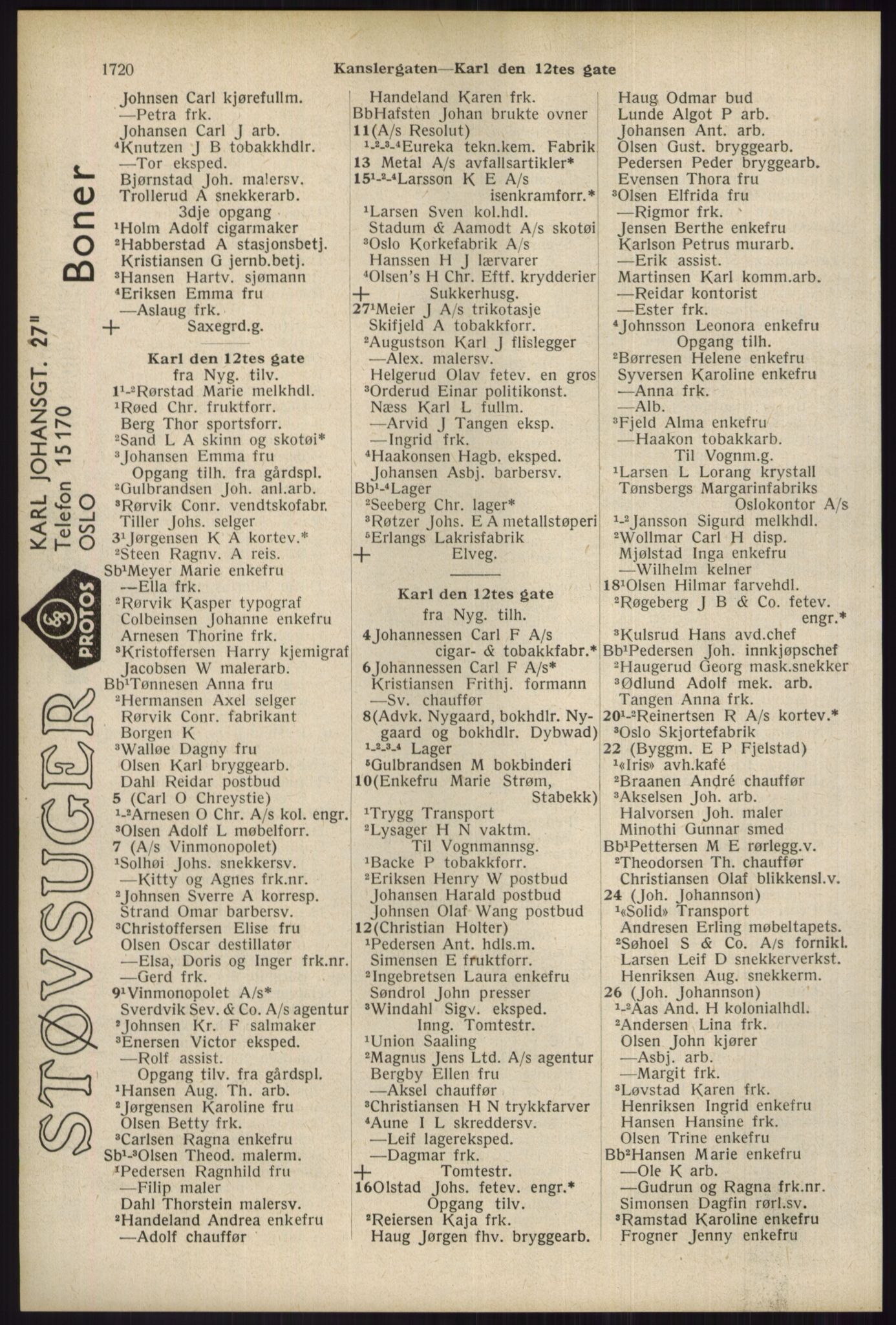 Kristiania/Oslo adressebok, PUBL/-, 1934, s. 1720