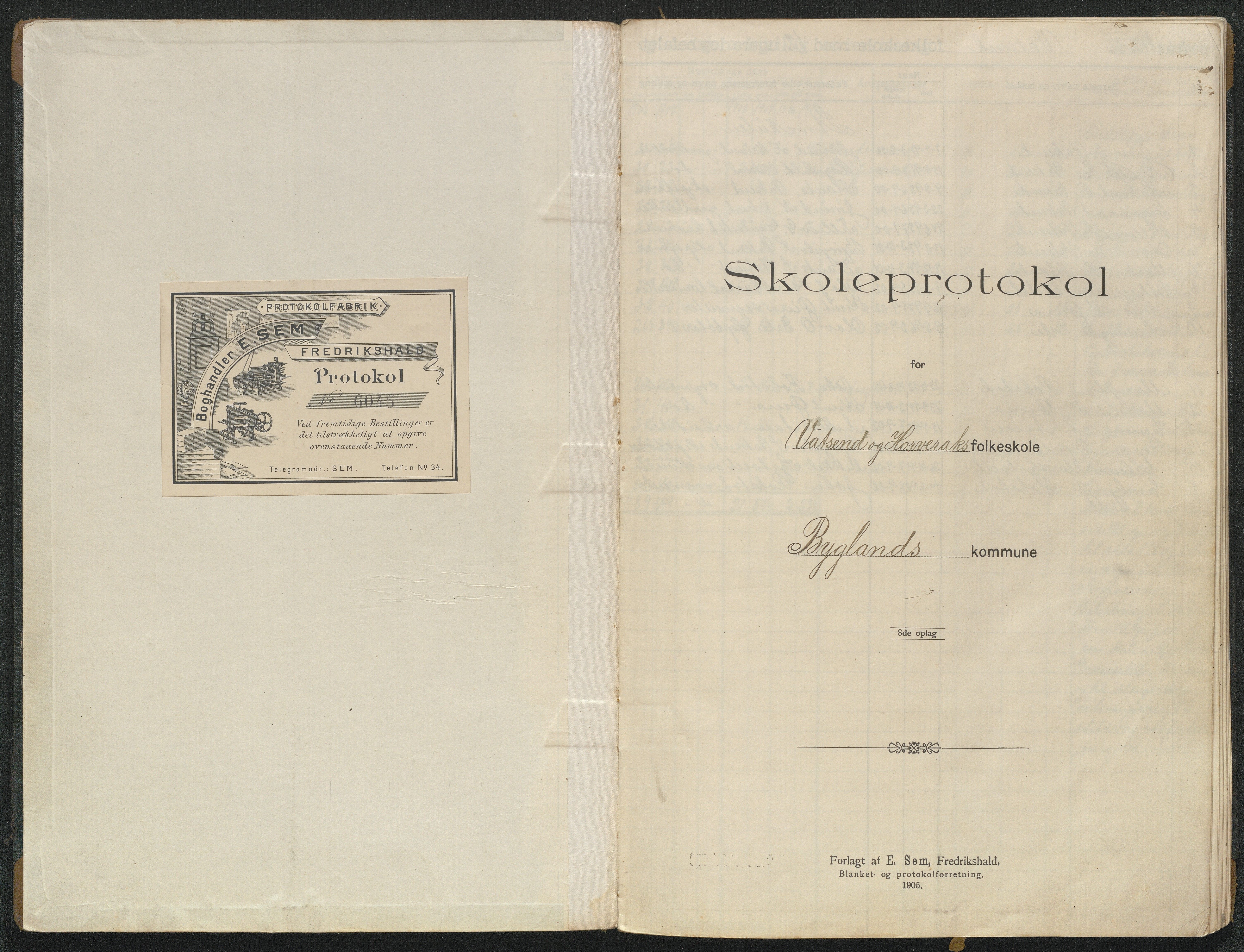 Bygland kommune, Skulekrinsar i Årdal, AAKS/KA0938-550c/F4/L0003: Skuleprotokoll Vassenden og Horverak, 1906-1914
