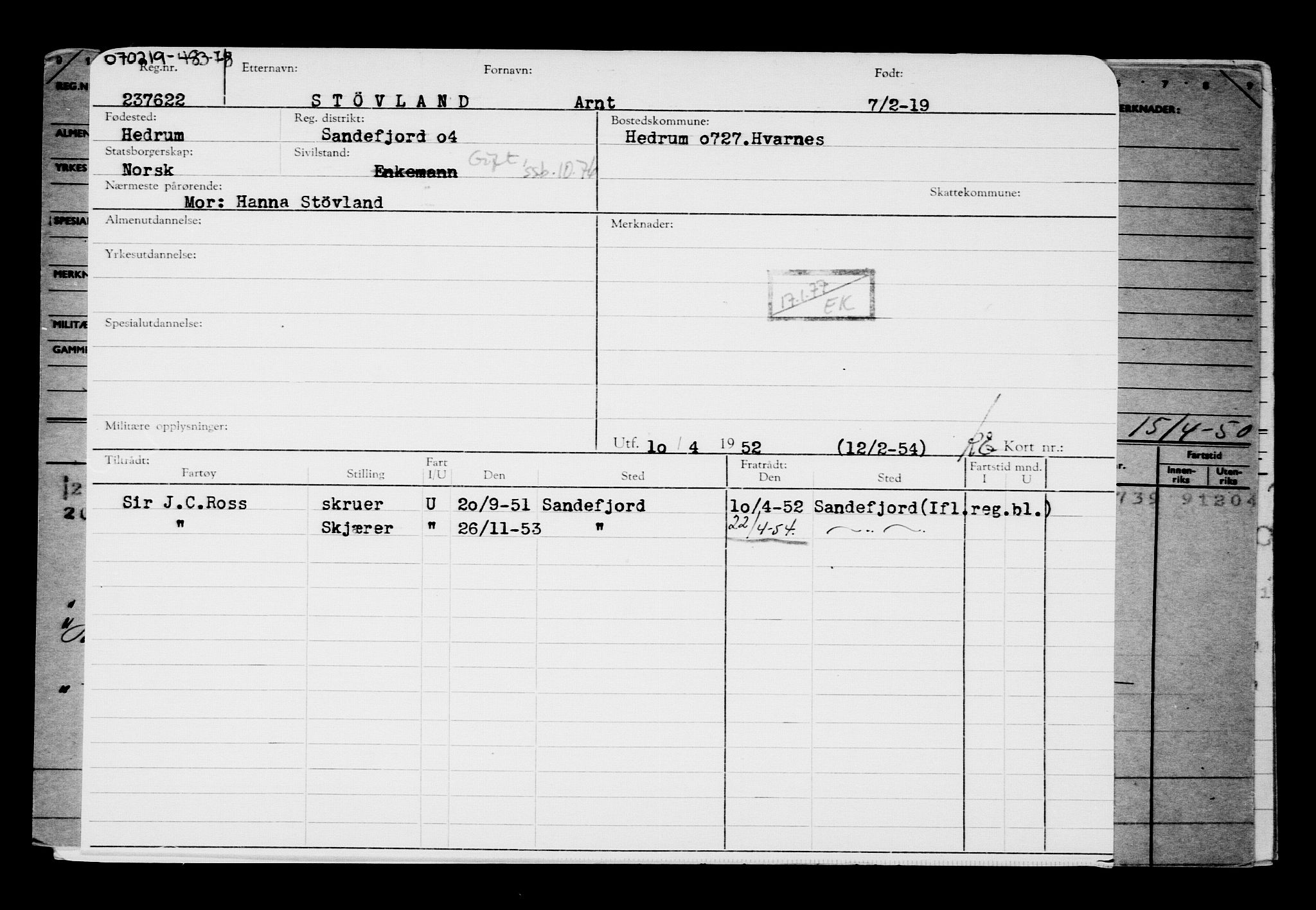 Direktoratet for sjømenn, AV/RA-S-3545/G/Gb/L0166: Hovedkort, 1919, s. 146