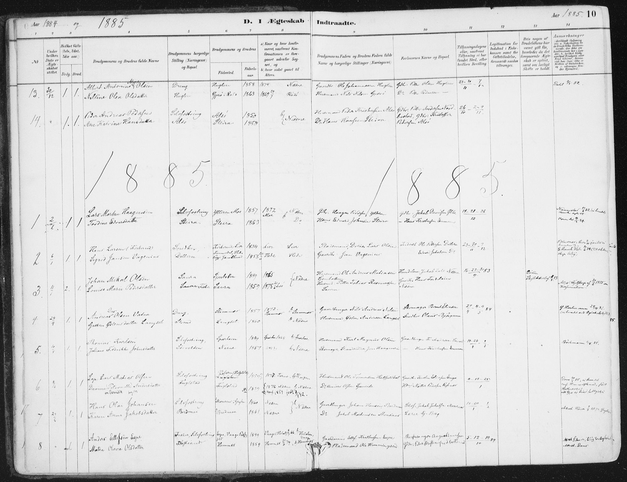 Ministerialprotokoller, klokkerbøker og fødselsregistre - Nordland, SAT/A-1459/838/L0553: Ministerialbok nr. 838A11, 1880-1910, s. 10