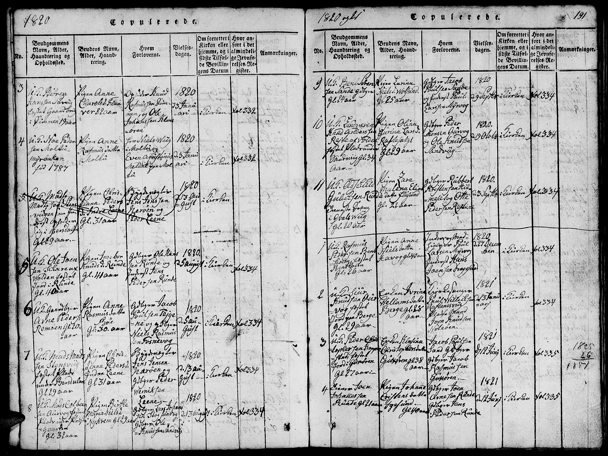 Ministerialprotokoller, klokkerbøker og fødselsregistre - Møre og Romsdal, AV/SAT-A-1454/507/L0078: Klokkerbok nr. 507C01, 1816-1840, s. 191