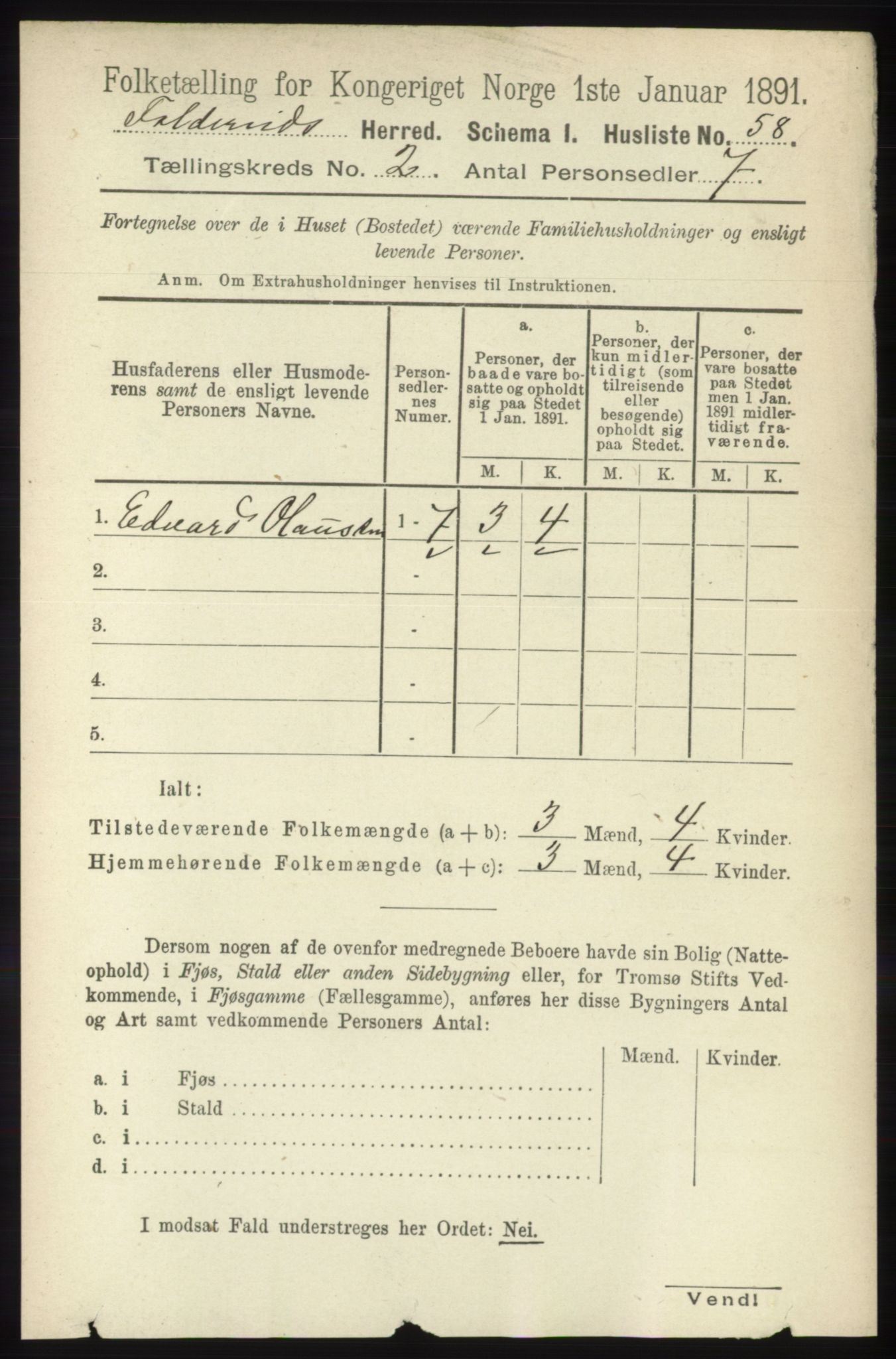 RA, Folketelling 1891 for 1753 Foldereid herred, 1891, s. 851