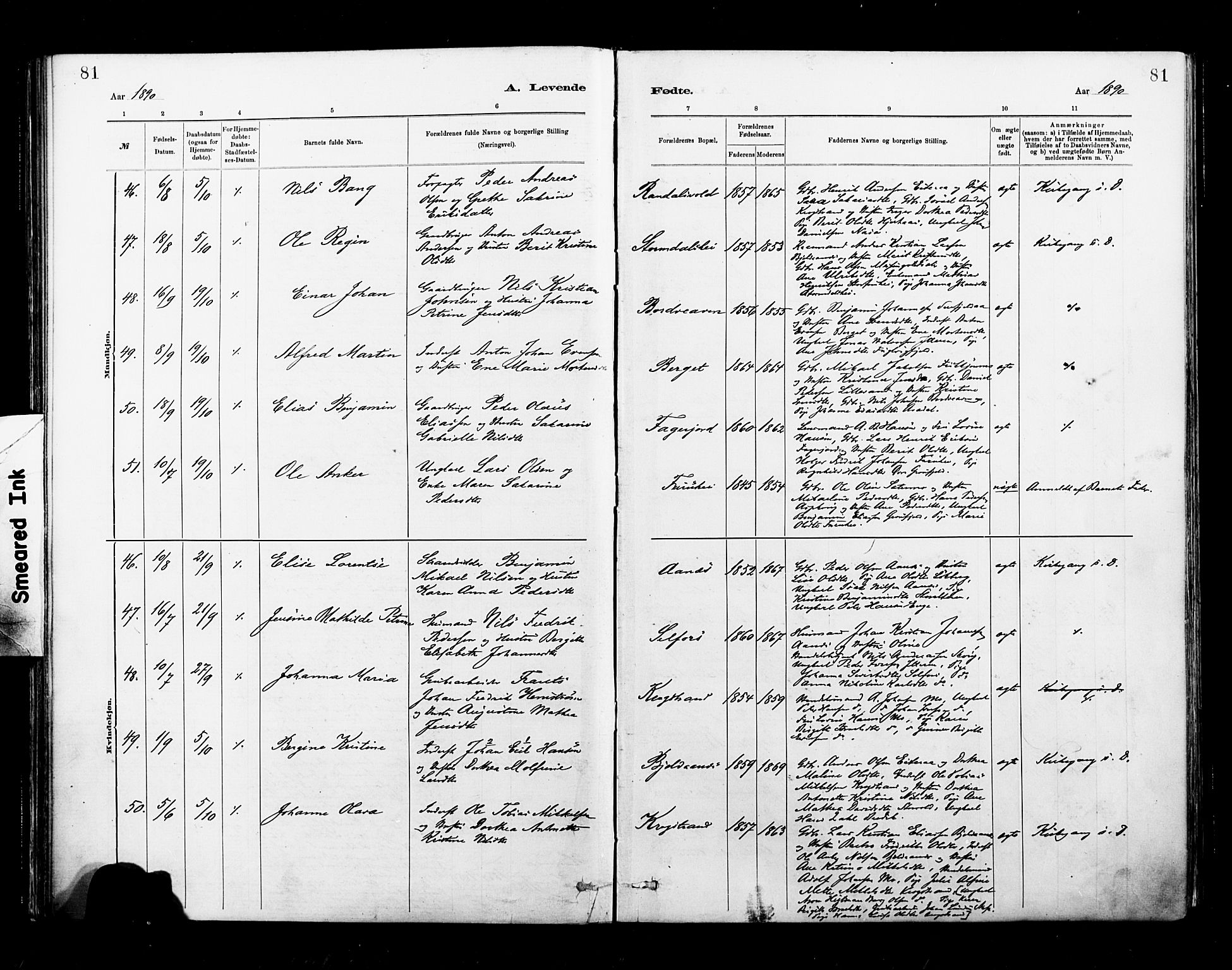 Ministerialprotokoller, klokkerbøker og fødselsregistre - Nordland, AV/SAT-A-1459/827/L0400: Ministerialbok nr. 827A12, 1883-1903, s. 81