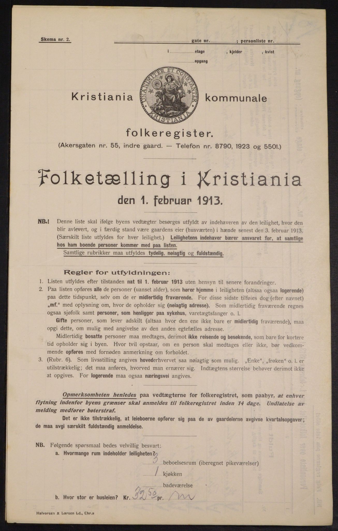 OBA, Kommunal folketelling 1.2.1913 for Kristiania, 1913, s. 38864