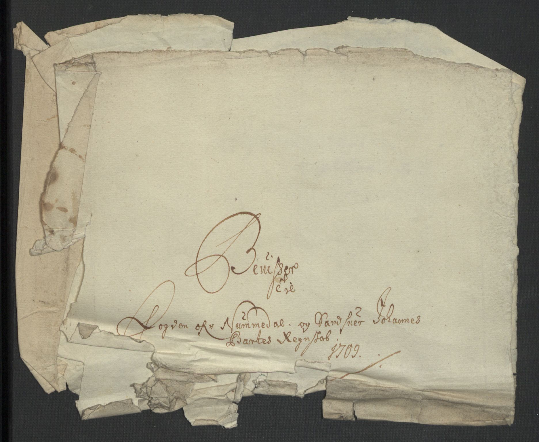 Rentekammeret inntil 1814, Reviderte regnskaper, Fogderegnskap, AV/RA-EA-4092/R24/L1585: Fogderegnskap Numedal og Sandsvær, 1709-1710, s. 13