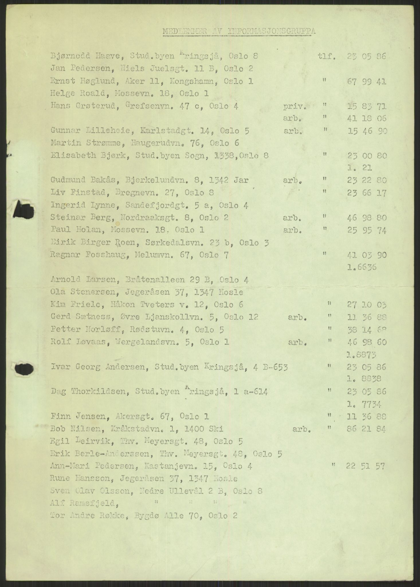 Det Norske Forbundet av 1948/Landsforeningen for Lesbisk og Homofil Frigjøring, AV/RA-PA-1216/A/Ag/L0004: Grupper, utvalg, 1974-1992, s. 451