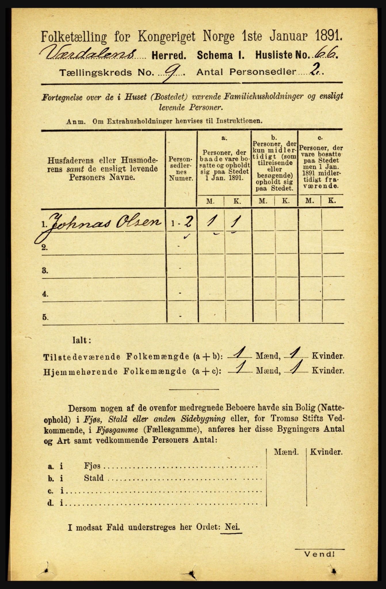 RA, Folketelling 1891 for 1721 Verdal herred, 1891, s. 4963