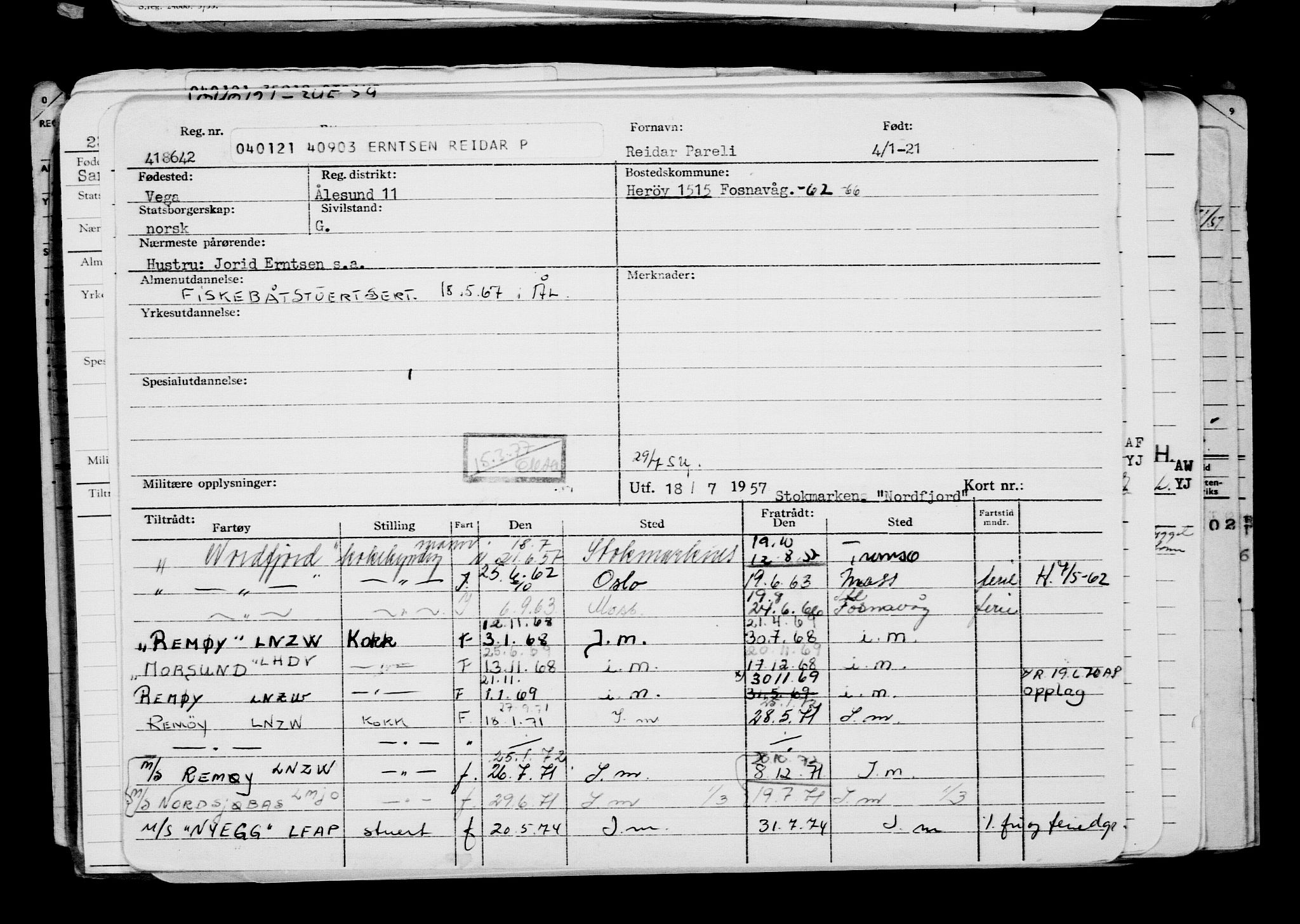 Direktoratet for sjømenn, AV/RA-S-3545/G/Gb/L0189: Hovedkort, 1921, s. 78