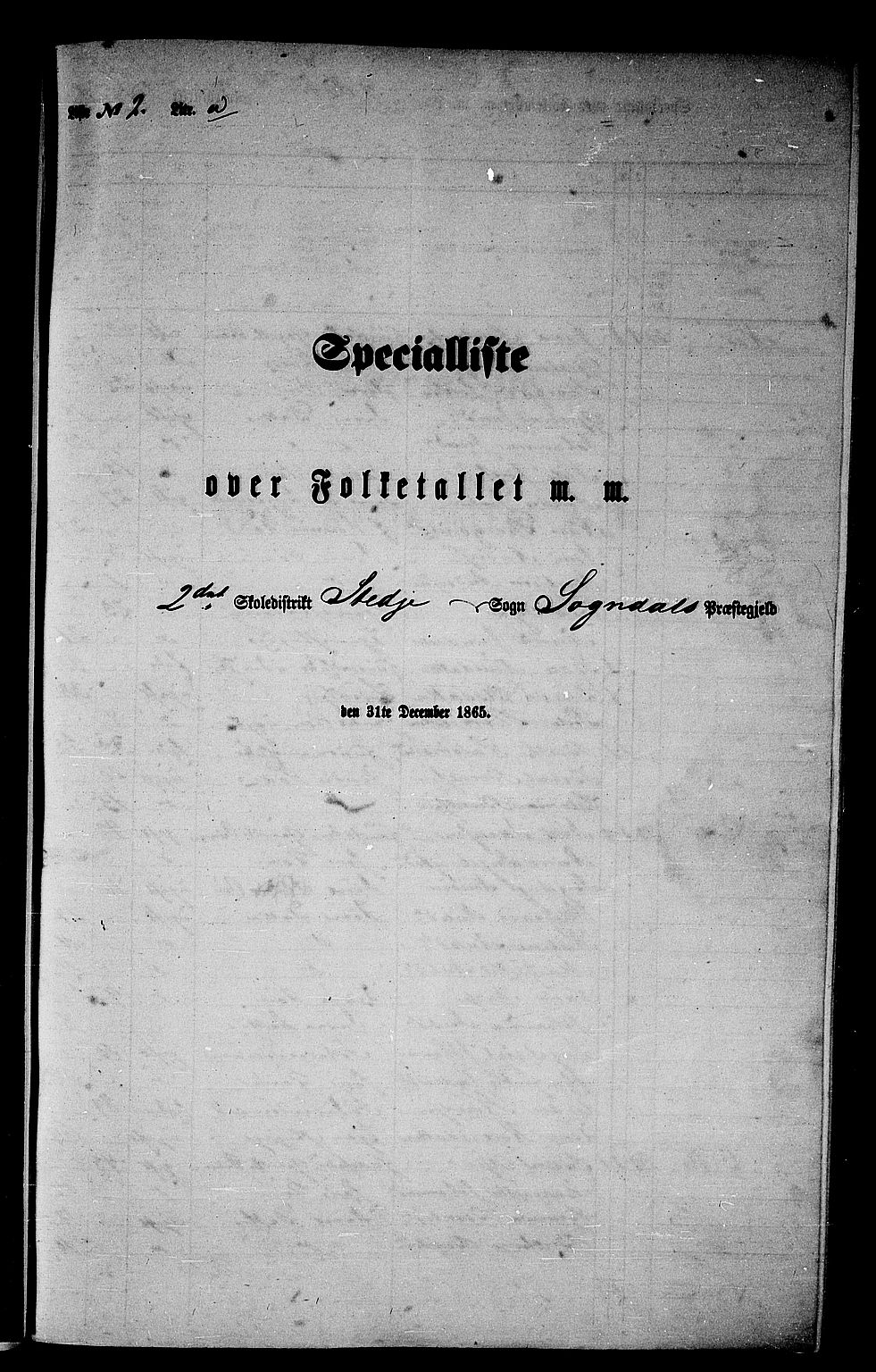 RA, Folketelling 1865 for 1420P Sogndal prestegjeld, 1865, s. 30