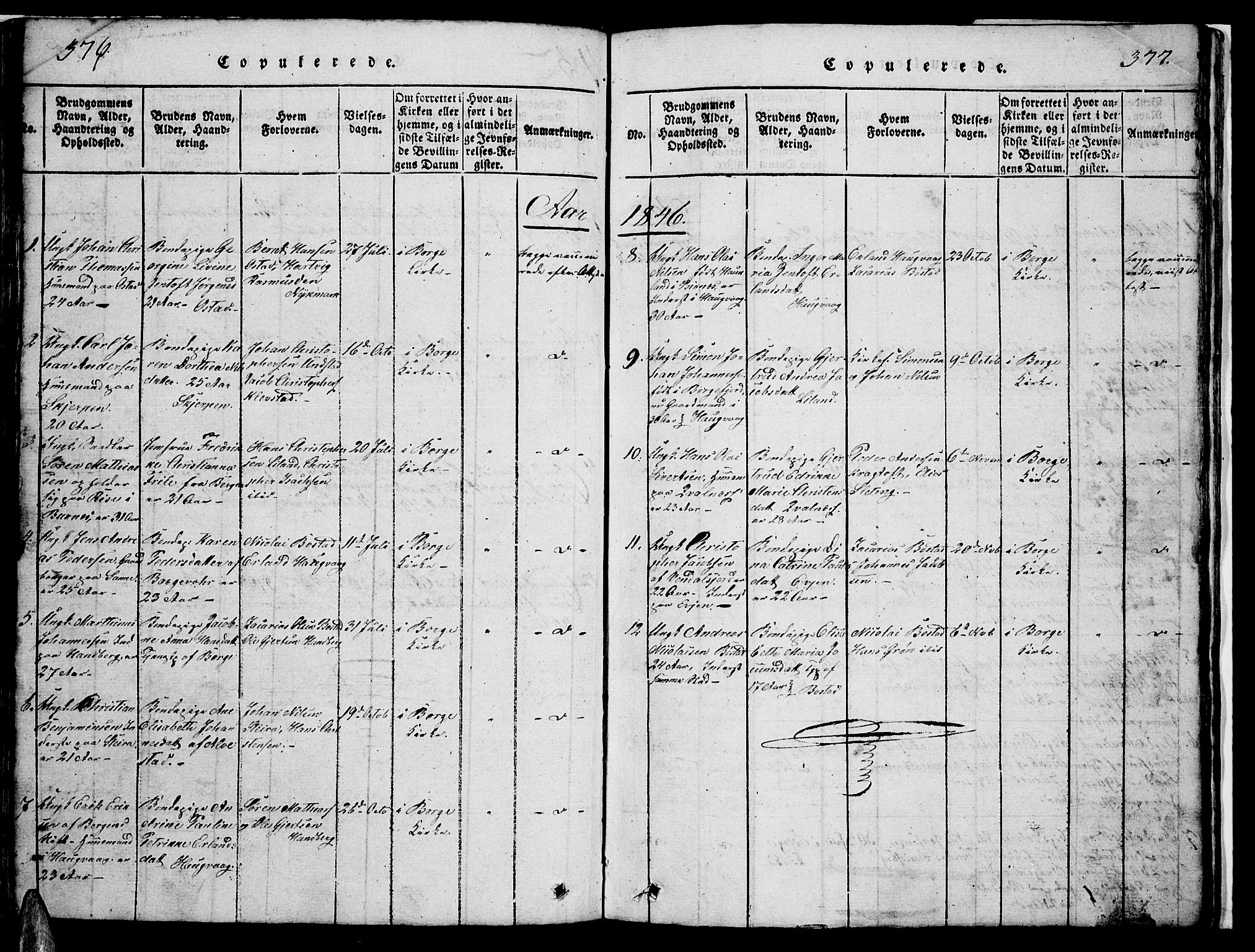 Ministerialprotokoller, klokkerbøker og fødselsregistre - Nordland, SAT/A-1459/880/L1139: Klokkerbok nr. 880C01, 1836-1857, s. 376-377