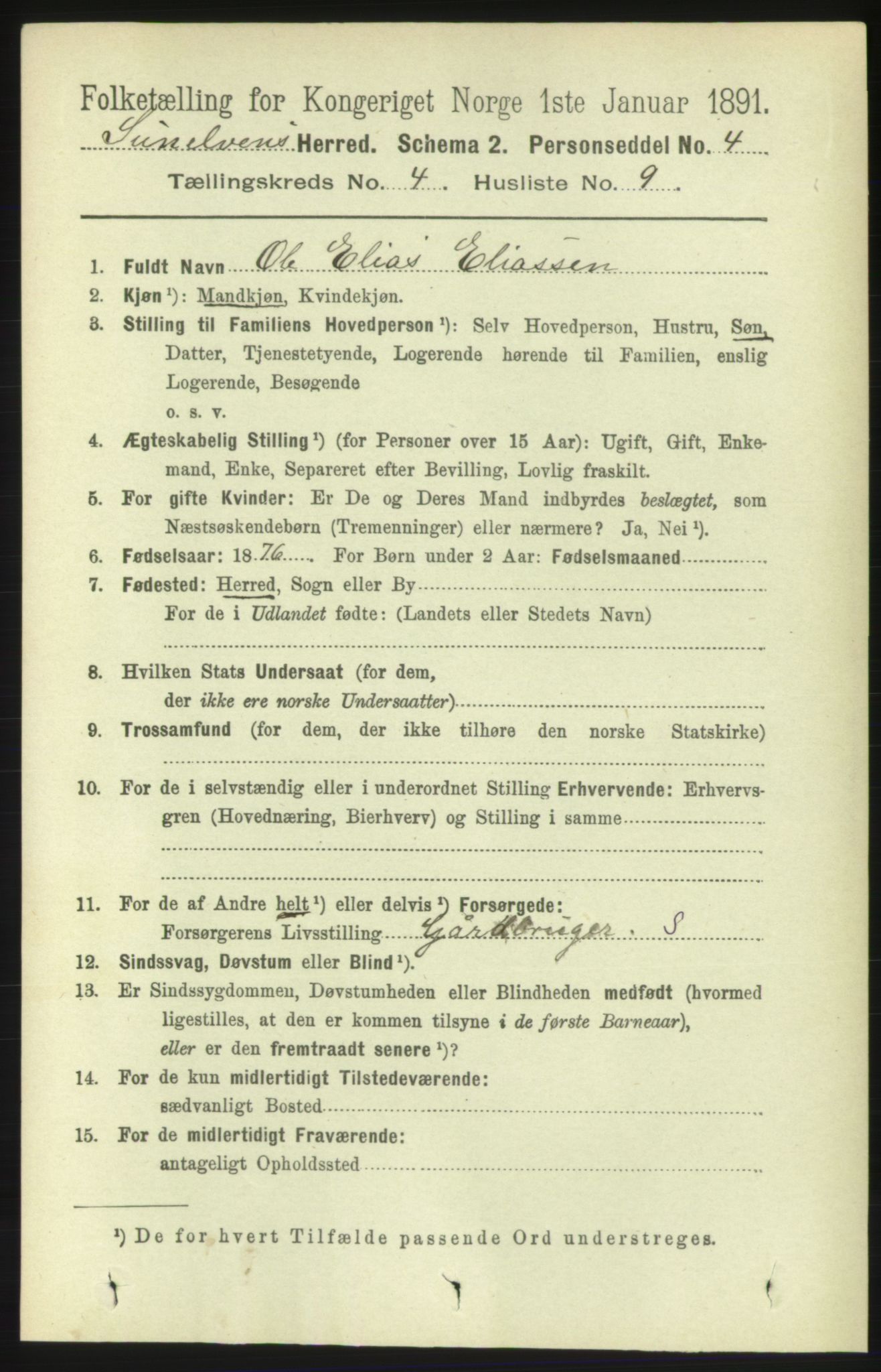 RA, Folketelling 1891 for 1523 Sunnylven herred, 1891, s. 938