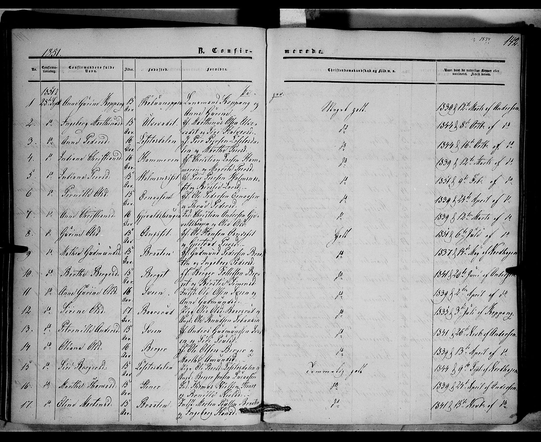 Trysil prestekontor, AV/SAH-PREST-046/H/Ha/Haa/L0005: Ministerialbok nr. 5, 1851-1865, s. 142