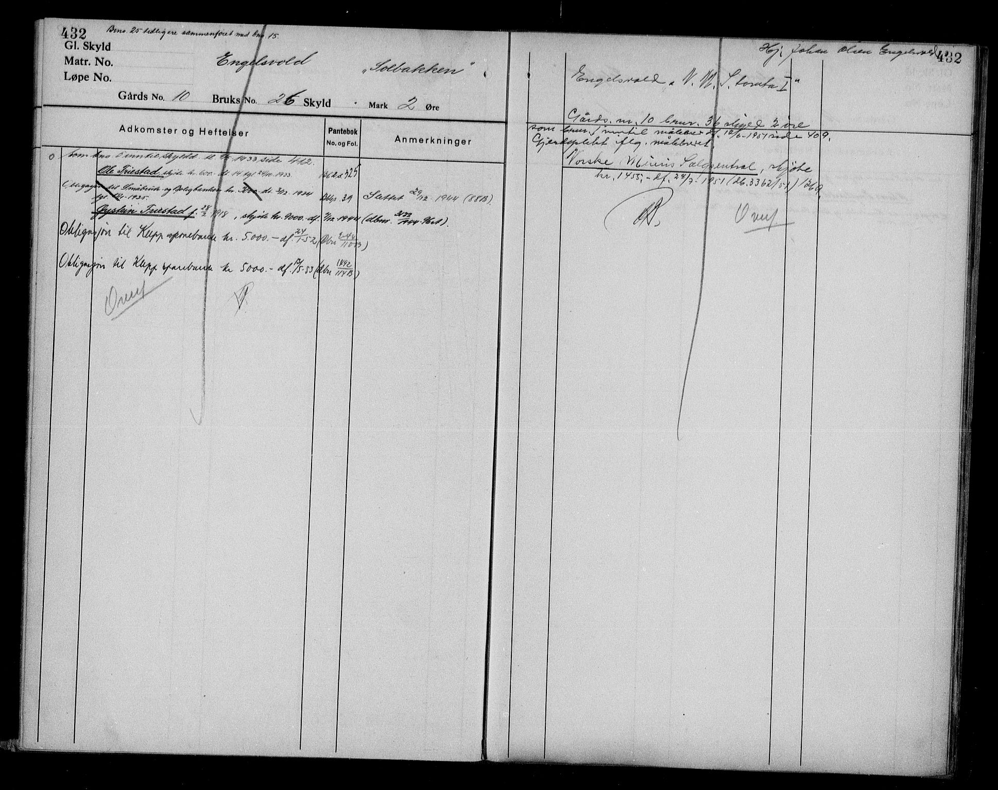 Jæren sorenskriveri, AV/SAST-A-100310/01/4/41/41ABG/L0003: Panteregister nr. 41 ABG3, 1932, s. 432