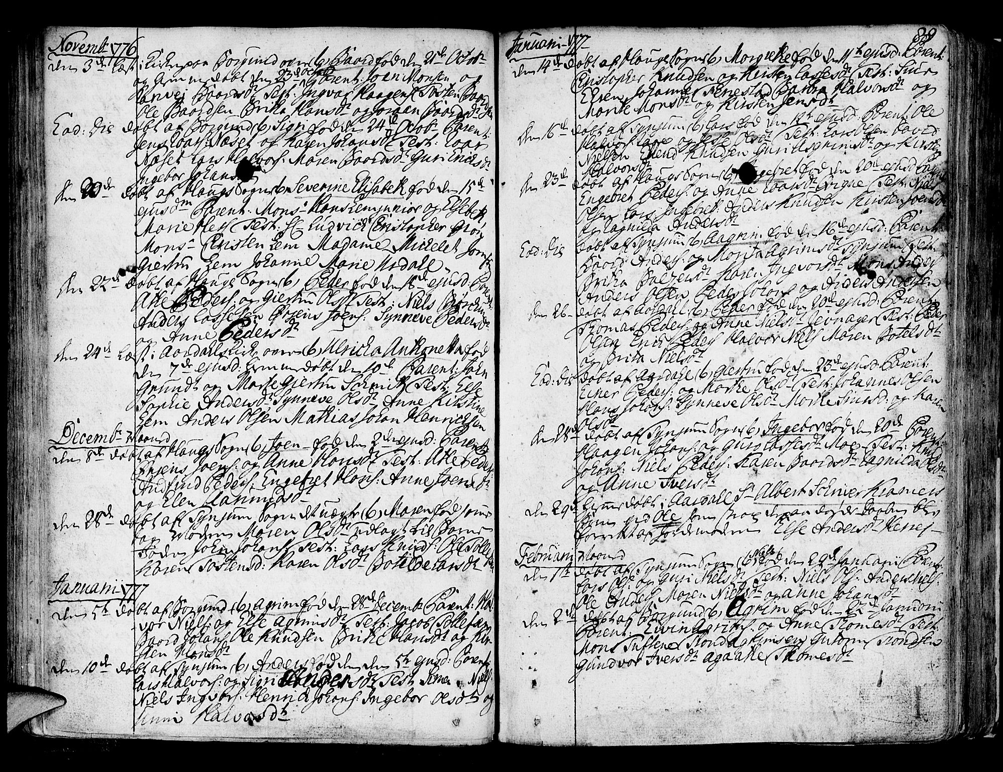 Lærdal sokneprestembete, SAB/A-81201: Ministerialbok nr. A 2, 1752-1782, s. 89