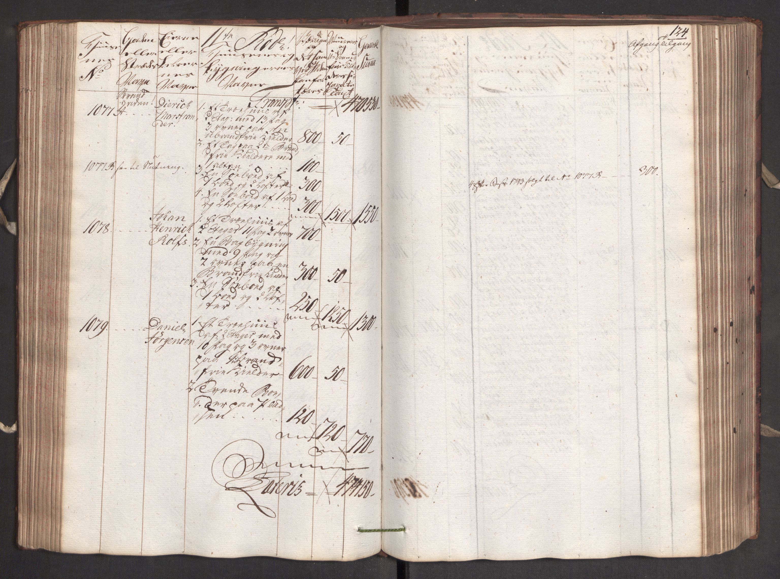 Kommersekollegiet, Brannforsikringskontoret 1767-1814, AV/RA-EA-5458/F/Fa/L0005/0001: Bergen / Branntakstprotokoll, 1787, s. 123b-124a