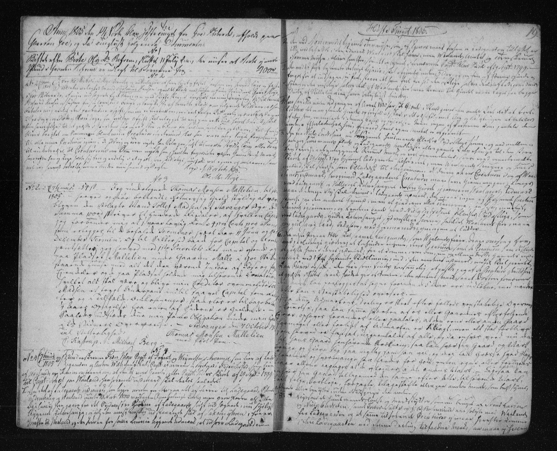 Jæren og Dalane sorenskriveri, AV/SAST-A-100306/4/41/41B/L0011: Pantebok nr. 8, 1805-1812, s. 19