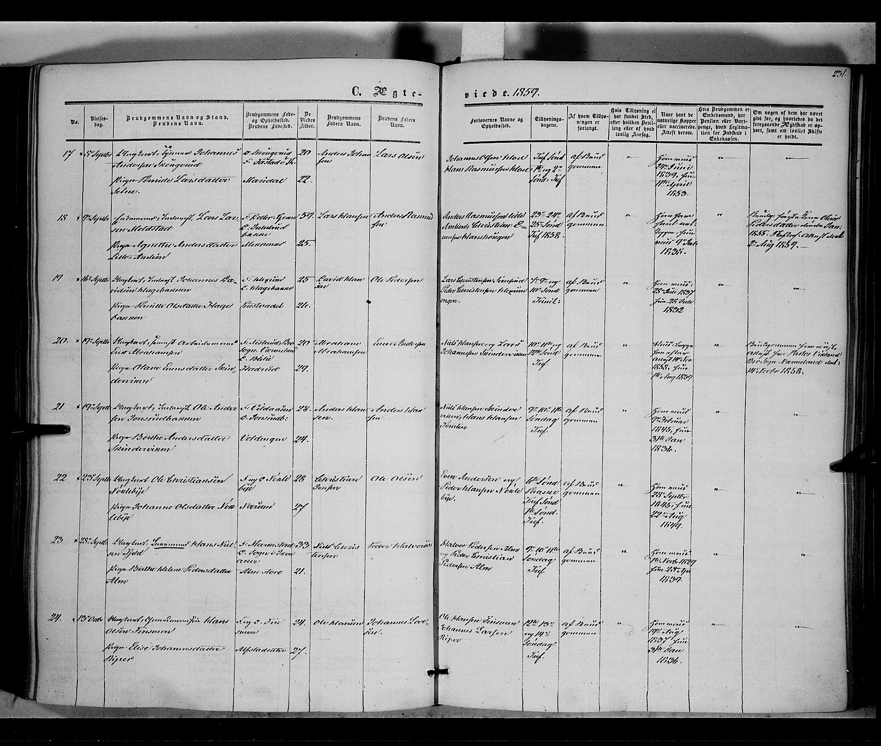 Vestre Toten prestekontor, SAH/PREST-108/H/Ha/Haa/L0006: Ministerialbok nr. 6, 1856-1861, s. 231