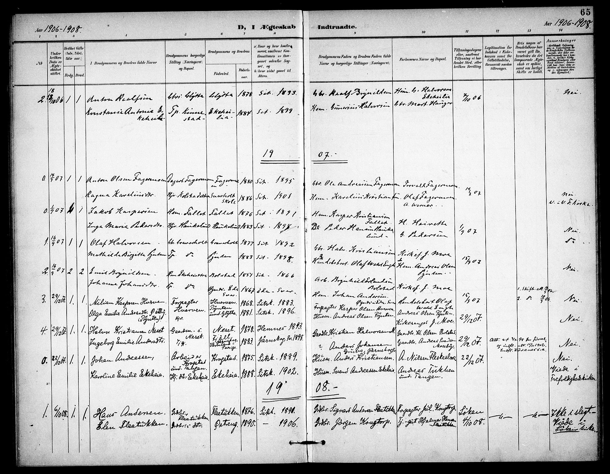 Høland prestekontor Kirkebøker, AV/SAO-A-10346a/F/Fc/L0003: Ministerialbok nr. III 3, 1897-1911, s. 65