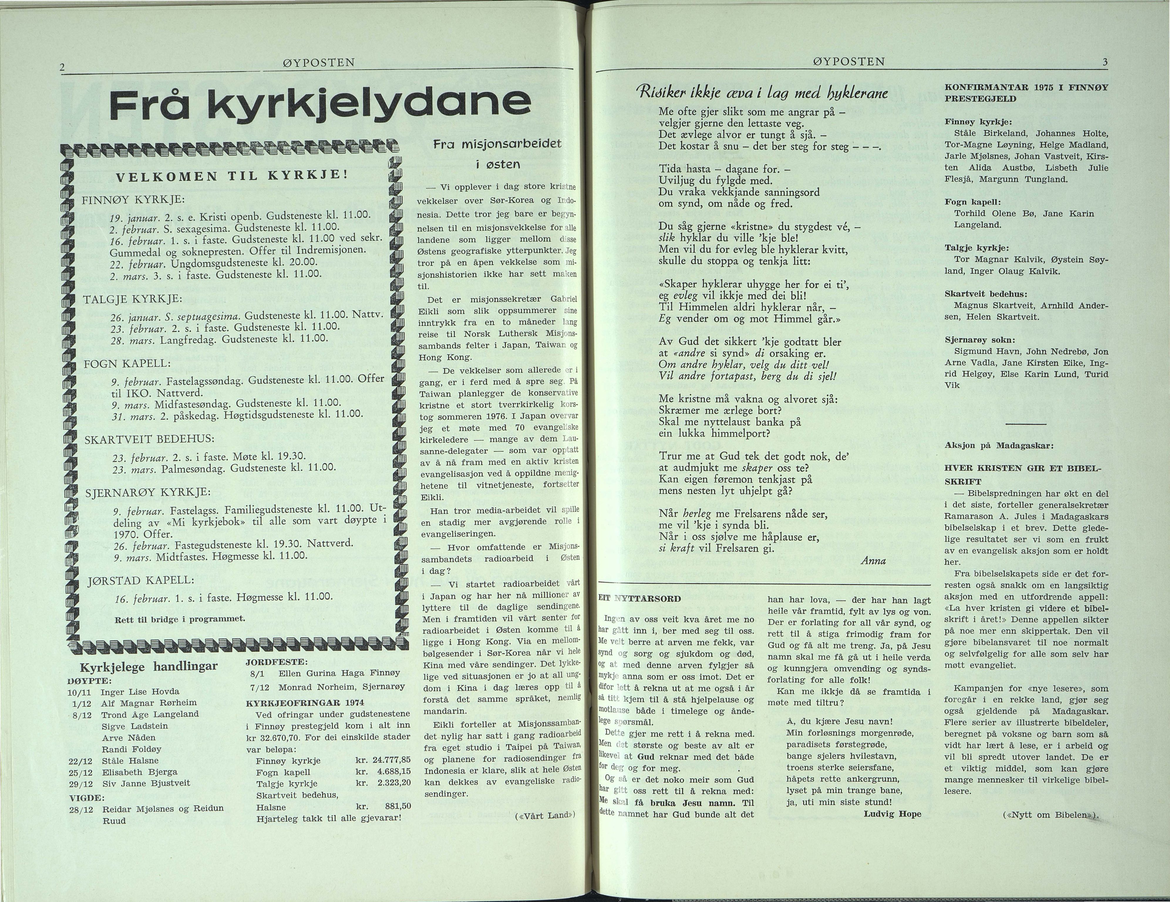 , Finnøy kommune, Øyposten, 1975, 1975