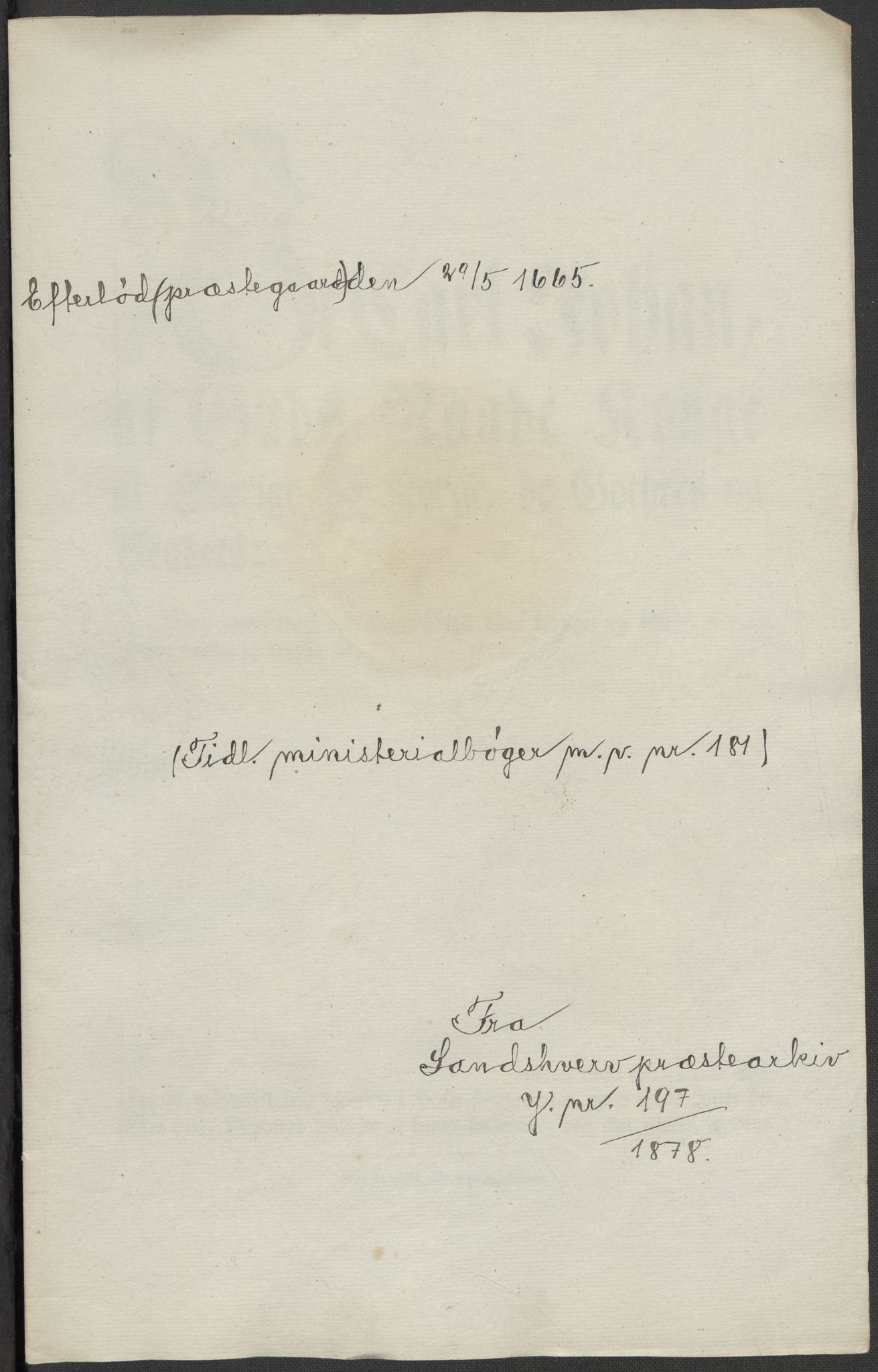 Riksarkivets diplomsamling, RA/EA-5965/F15/L0020: Prestearkiv - Buskerud, 1584-1727, s. 73