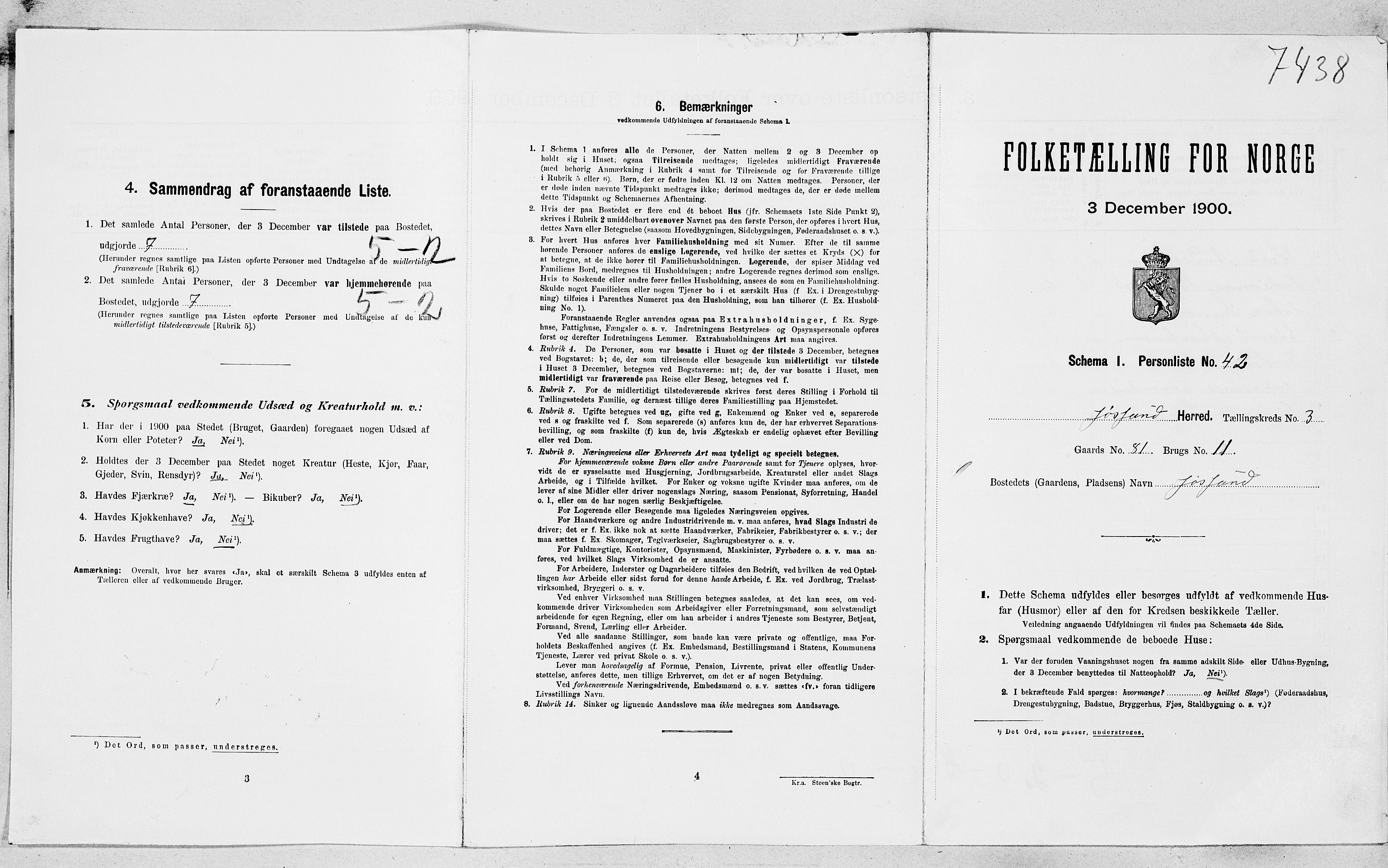 SAT, Folketelling 1900 for 1629 Jøssund herred, 1900, s. 405