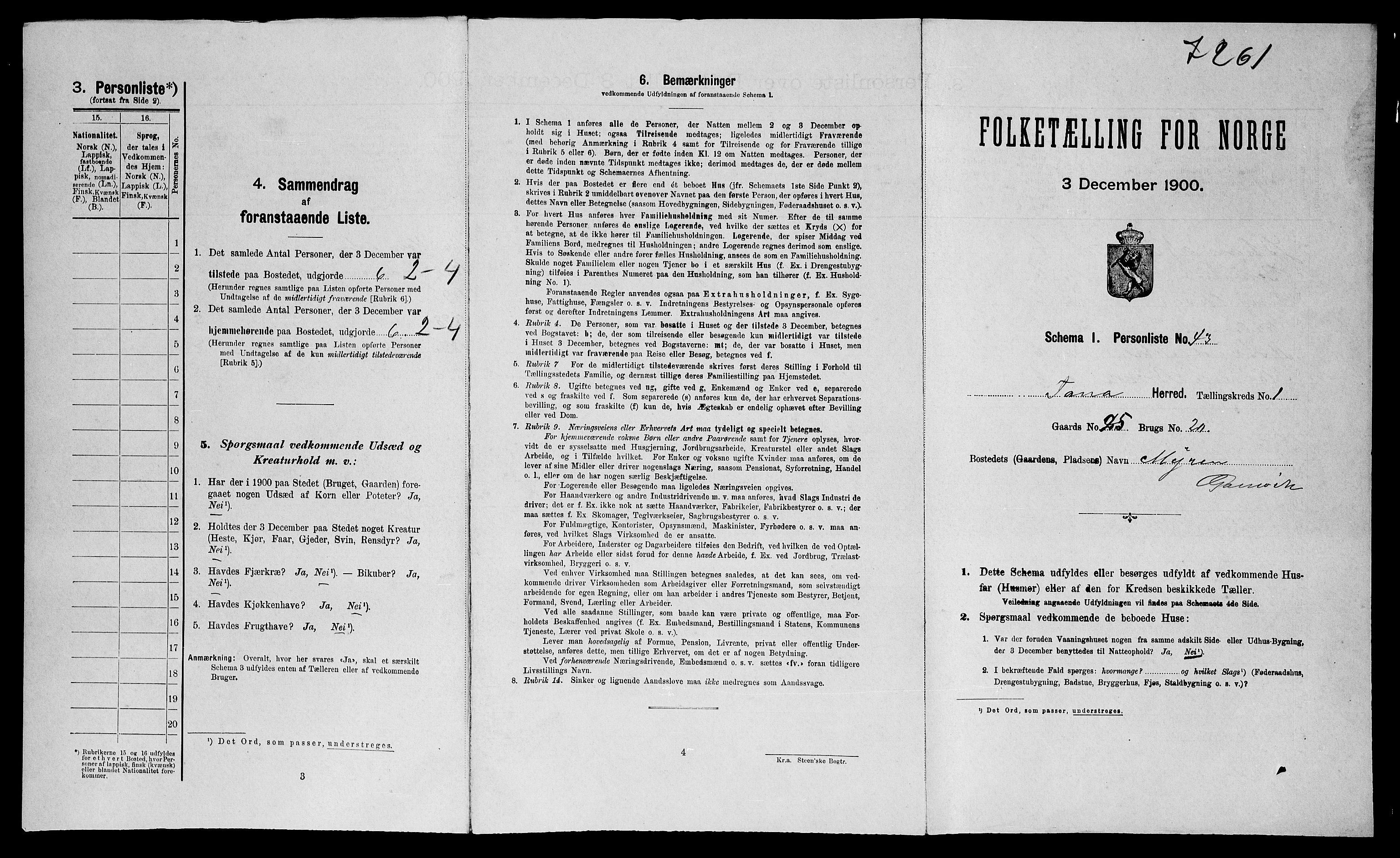 SATØ, Folketelling 1900 for 2025 Tana herred, 1900, s. 104