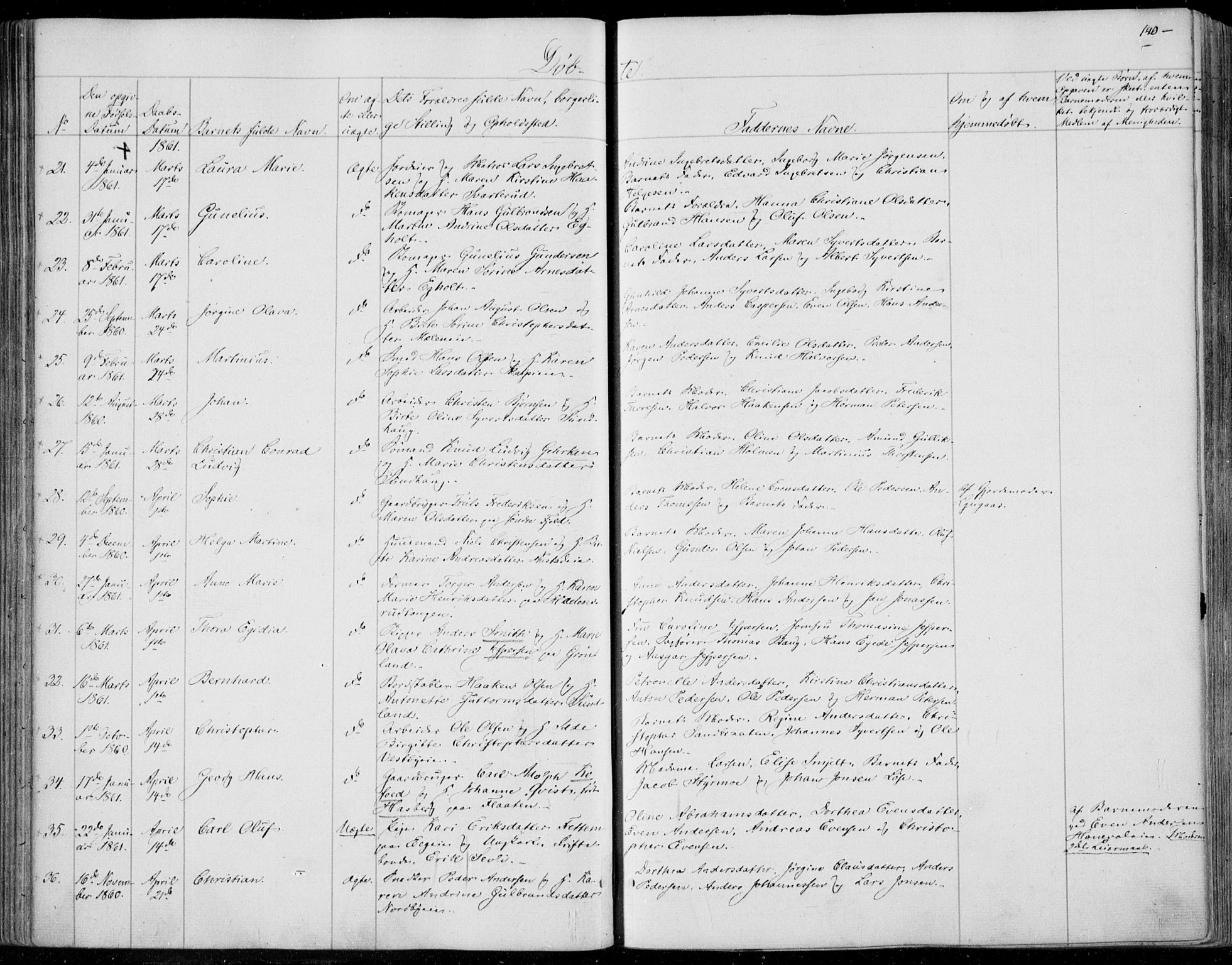 Skoger kirkebøker, SAKO/A-59/F/Fa/L0003: Ministerialbok nr. I 3, 1842-1861, s. 140