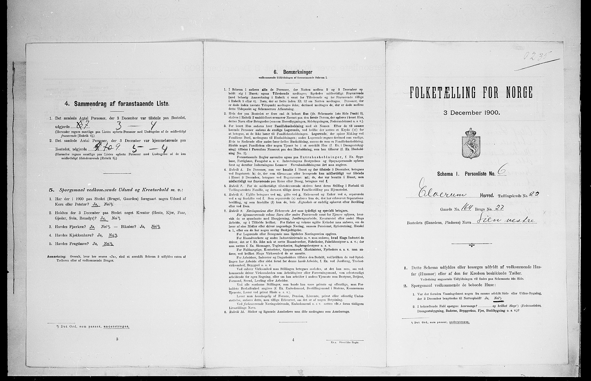 SAH, Folketelling 1900 for 0427 Elverum herred, 1900, s. 2803
